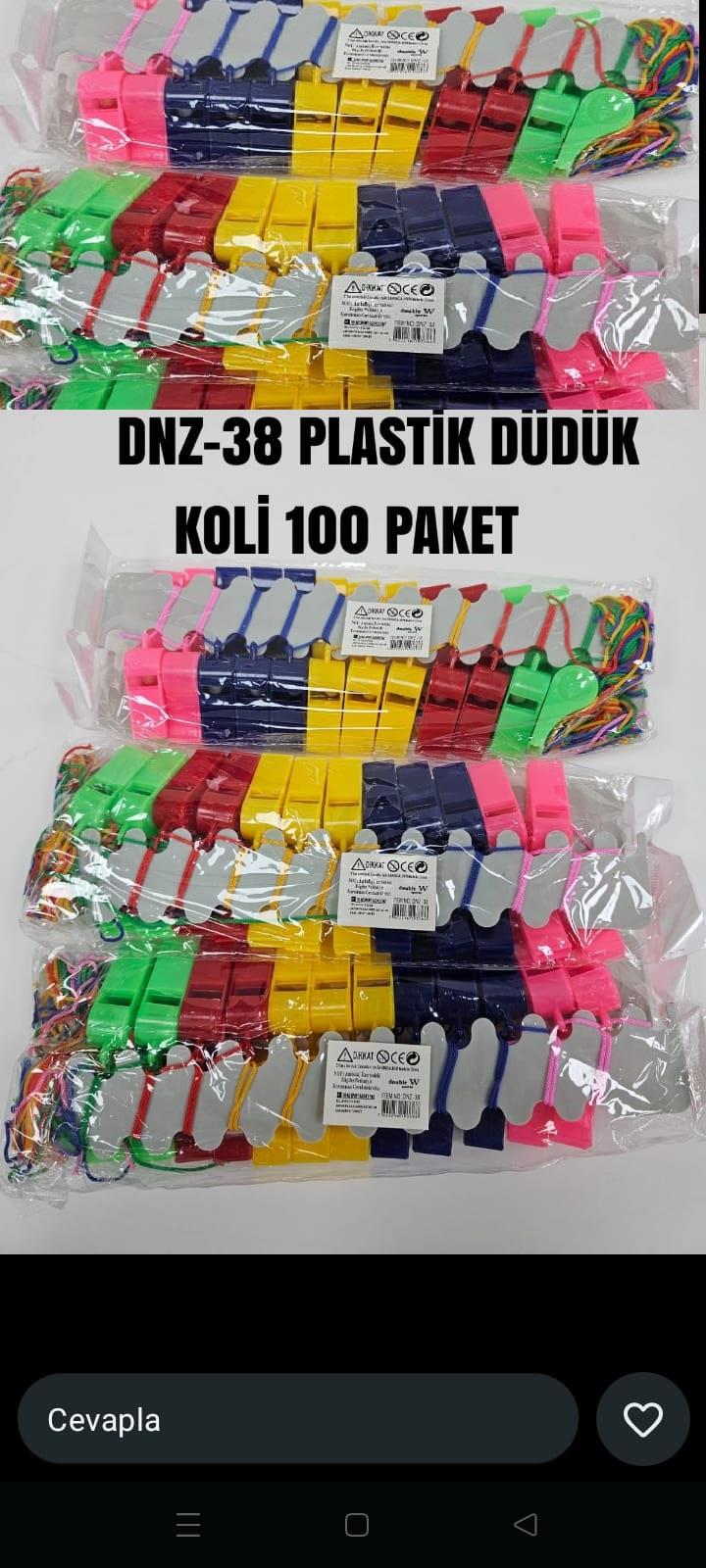Renkli Plastik Hakem Düdüğü - Kordonlu Antrenman Düdüğü