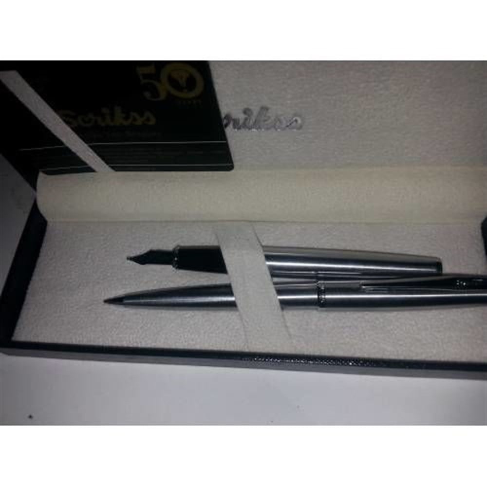 Scrikss 78 dolma kalem+tükenmez kalem gümüş