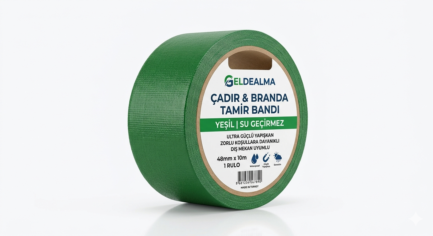 Yeşil Çadır ve Branda Tamir Bandı - Ultra Güçlü Su Geçirmez Yapışkan (Toptan)