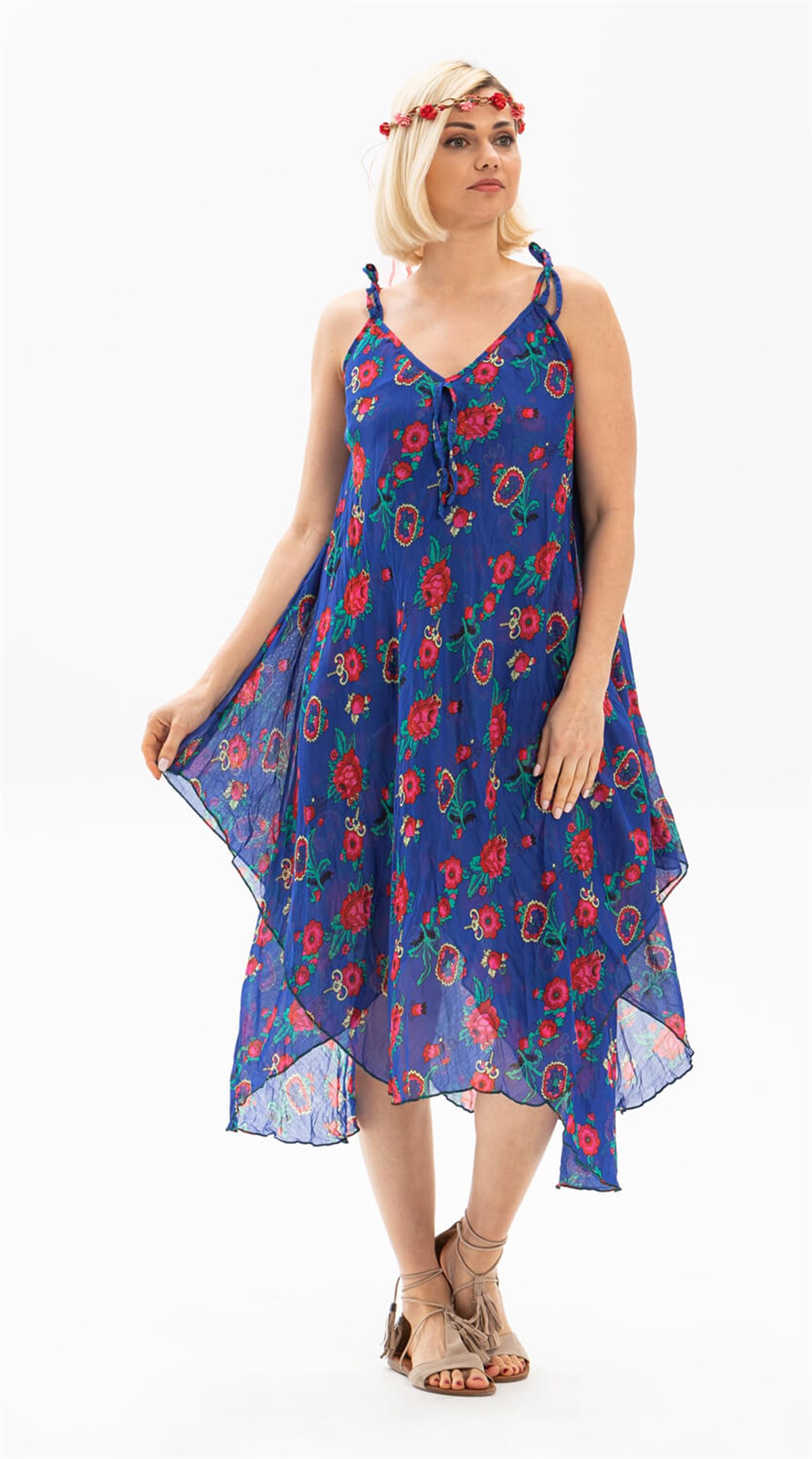 Afrodit Voile Dress Saxe