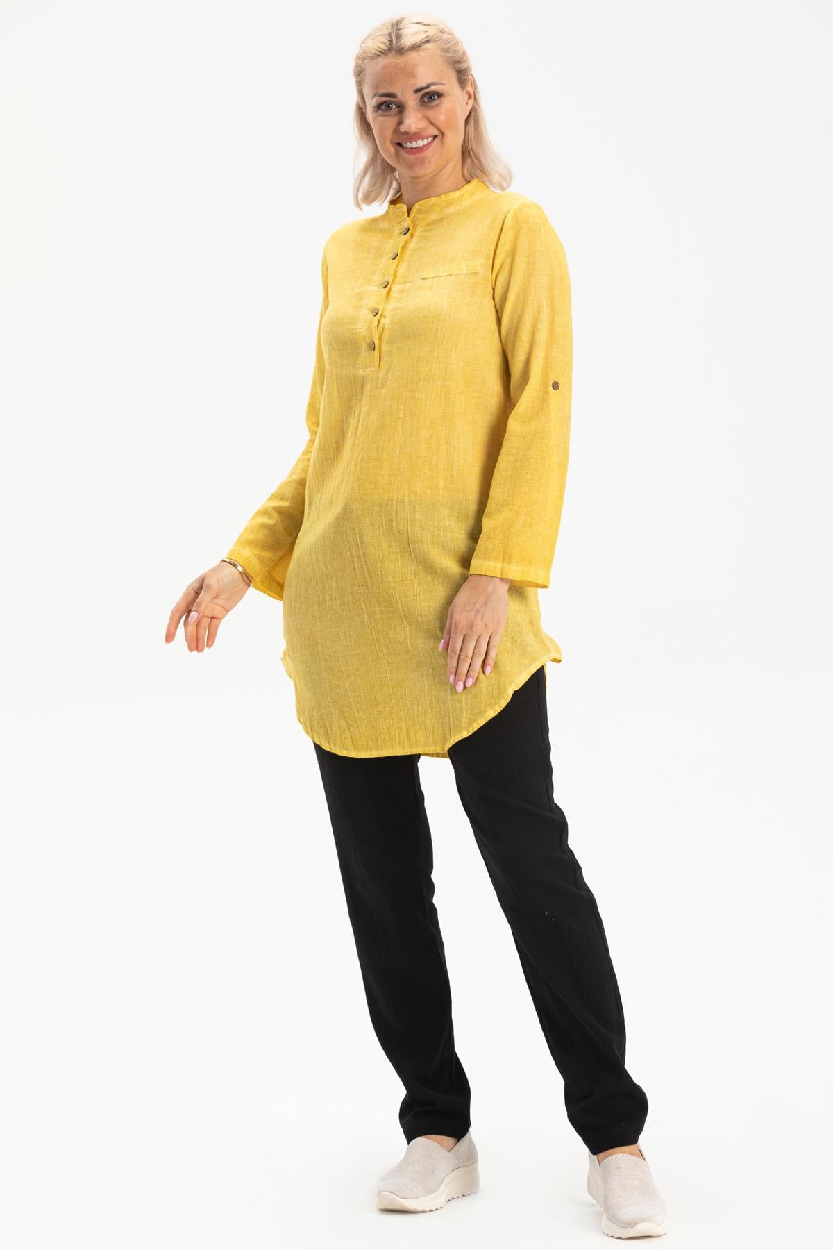 Akasya Şile Bezi Tunik Sarı Sarı
