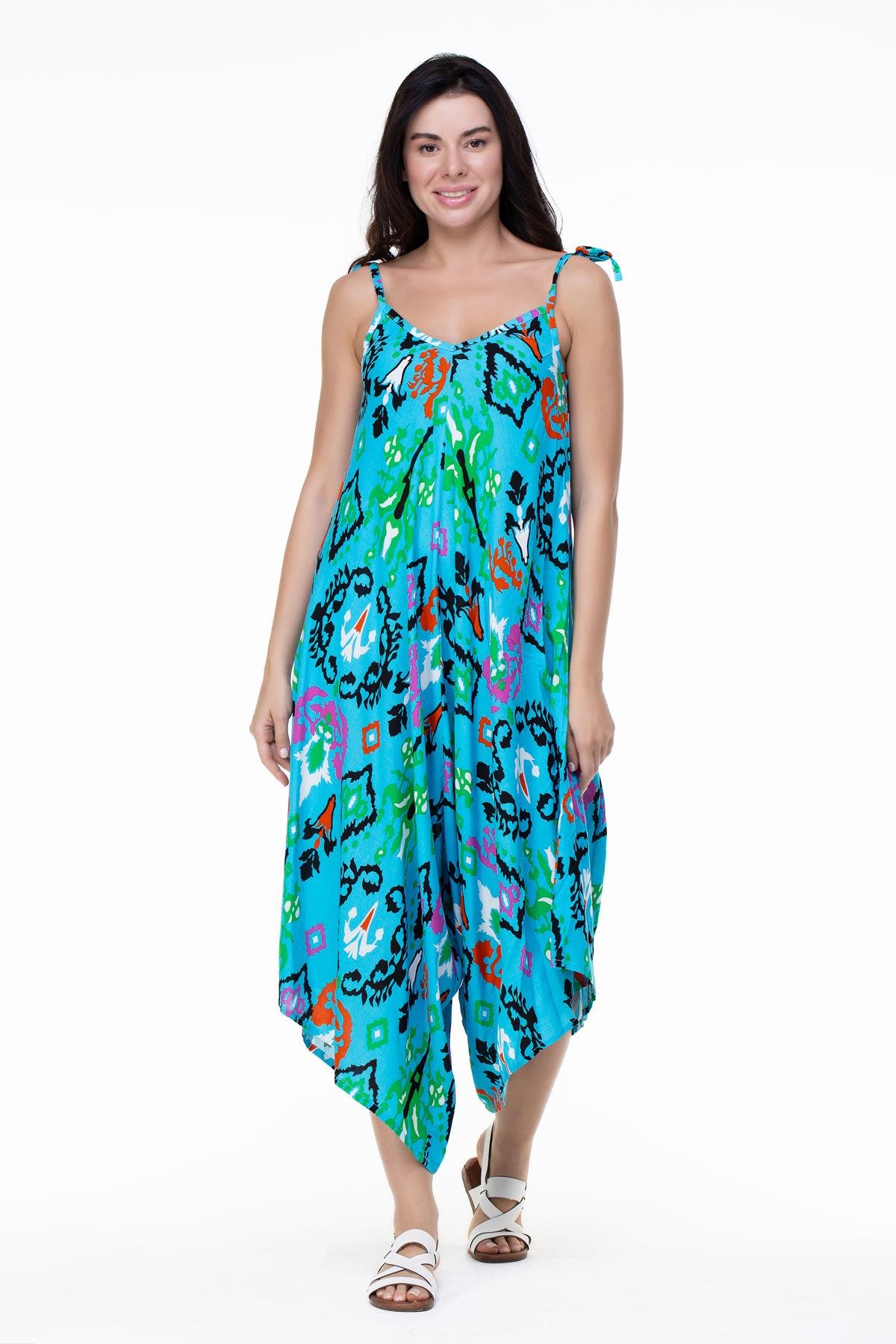 Askılı Vual Selin Tulum Etnik Turkuaz Etnk trkz