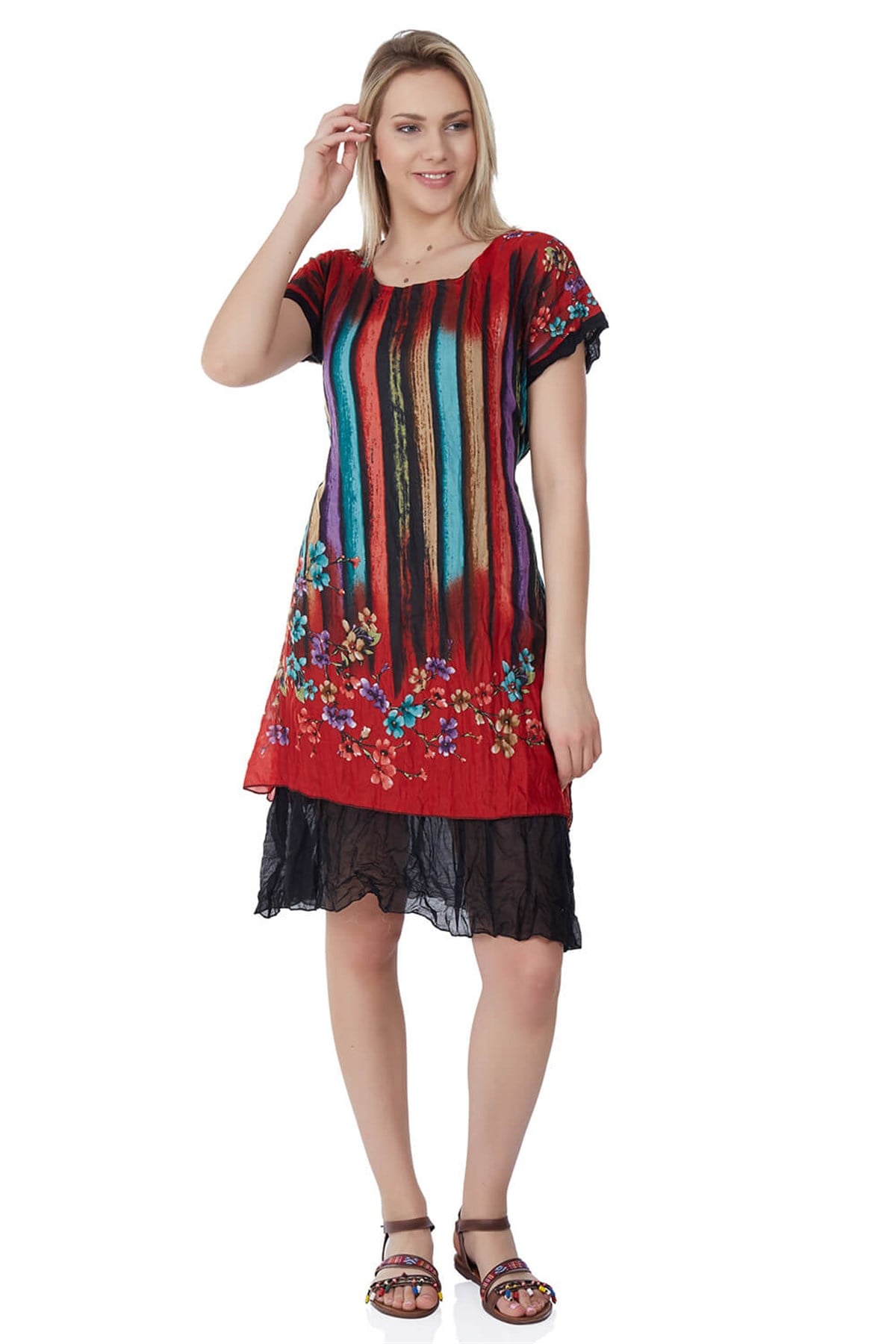 Defne Vual Elbise Kırmızı