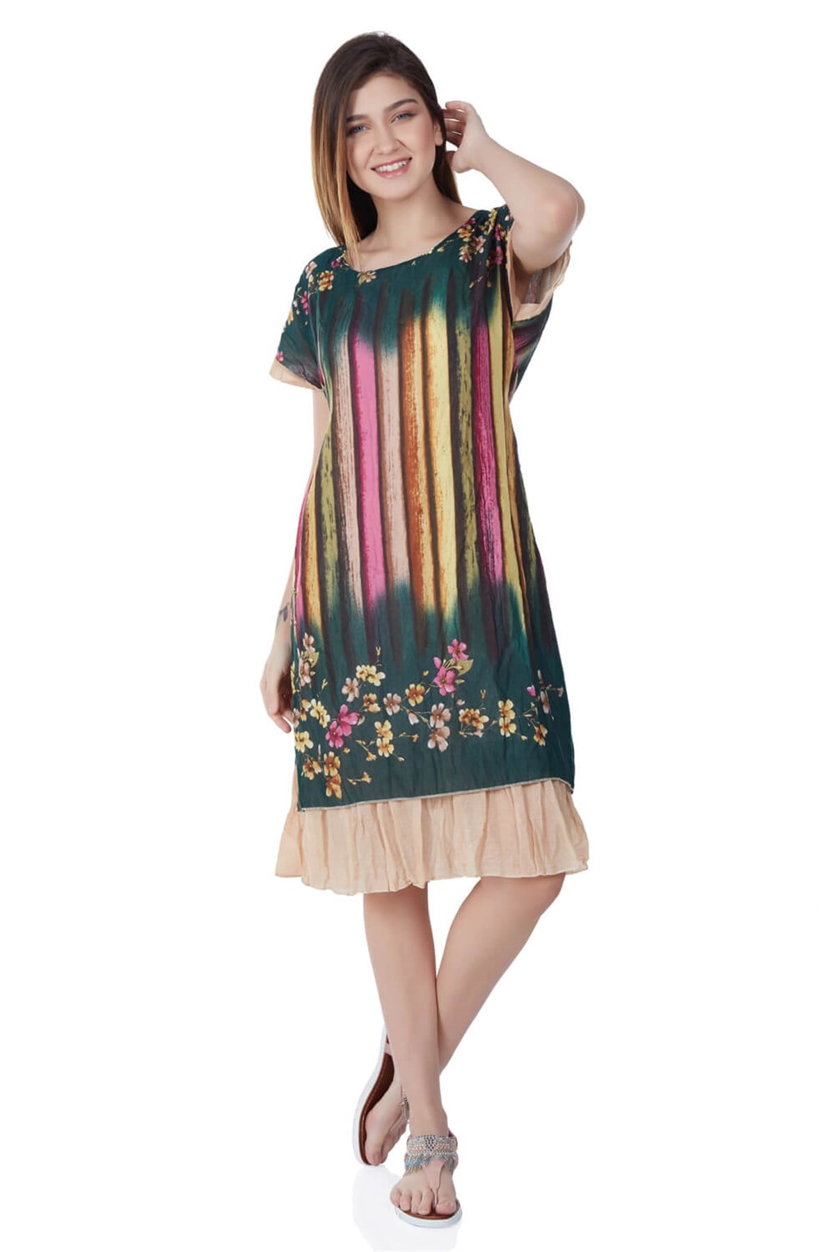 Defne Vual Elbise Yesil