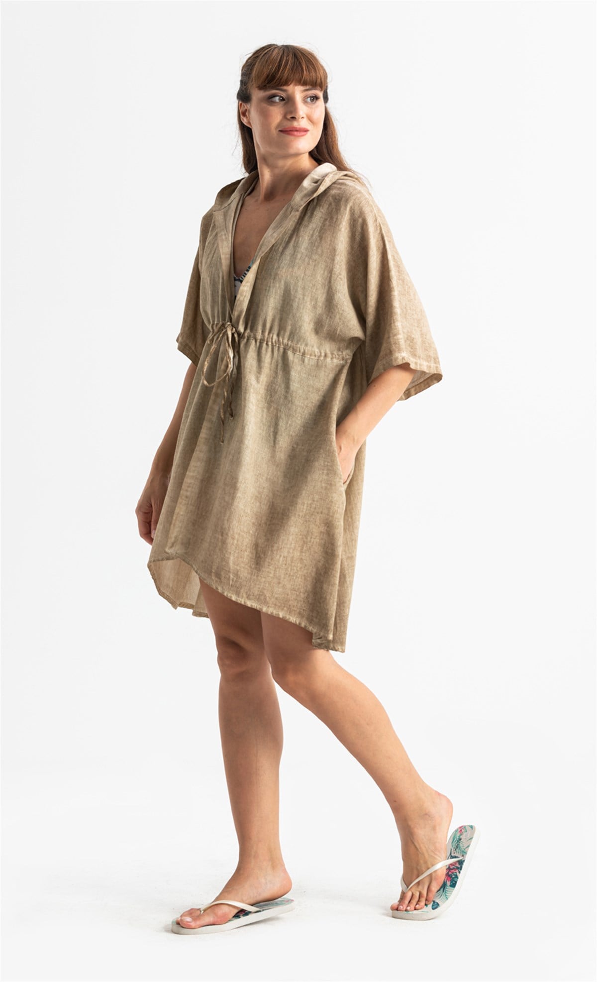 Duygu Sile Fabric Tunic Brown