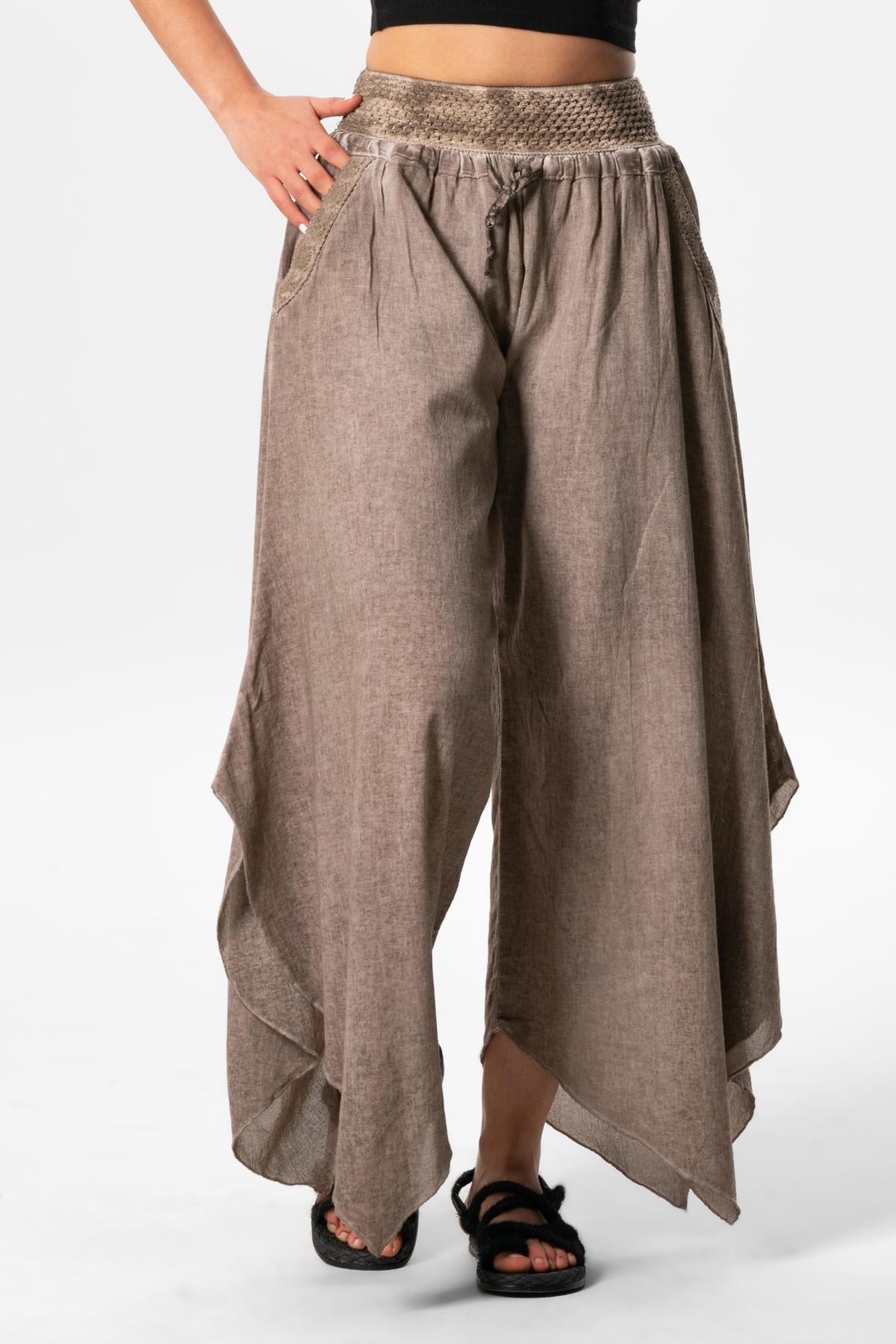 Güzide Sile Fabric Elastic Symmetrical Leg Summer Shalwar Soil
