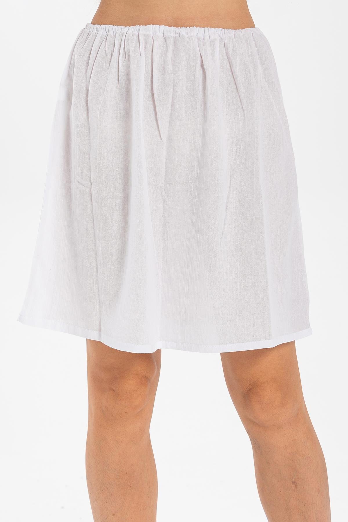 Short Sile Fabric Skirt Lining White