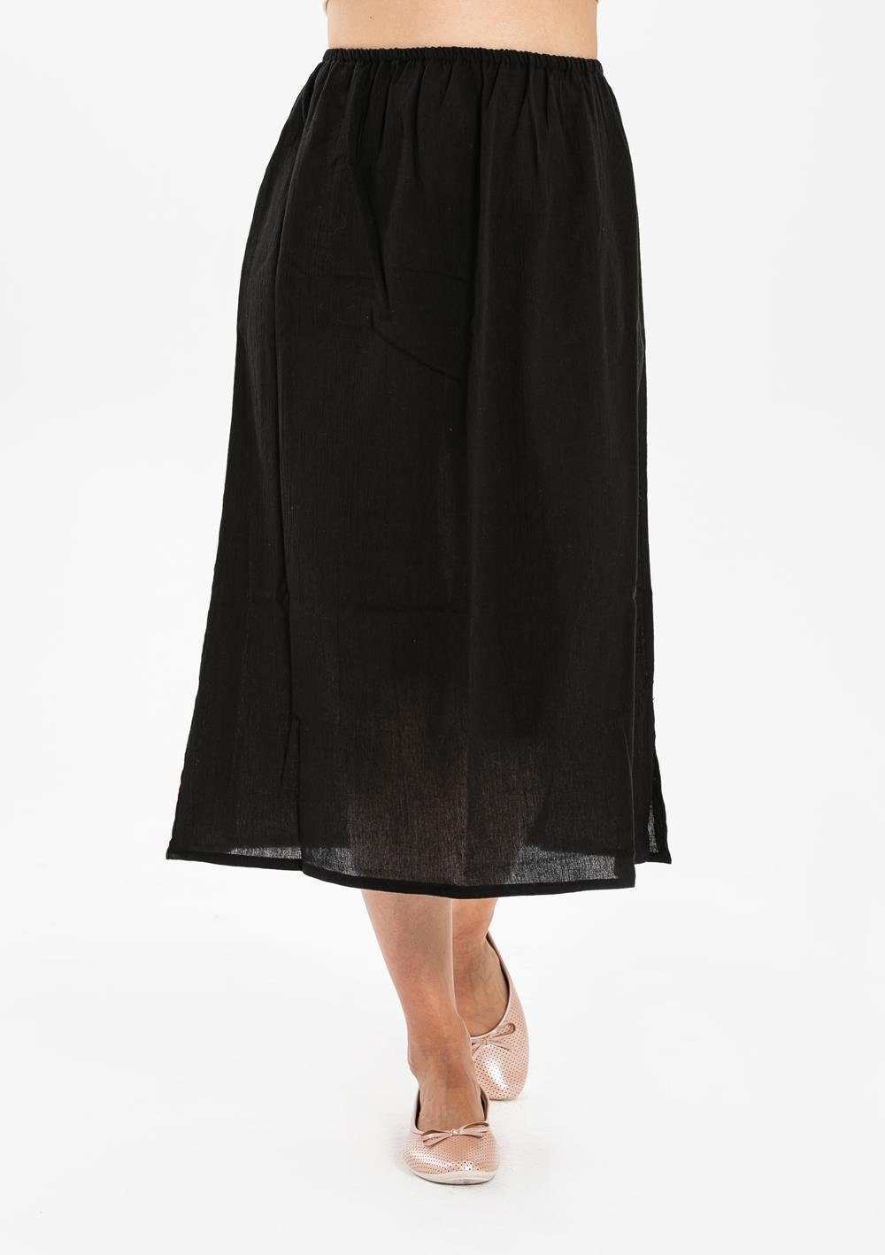Long Sile Fabric Skirt Lining Black