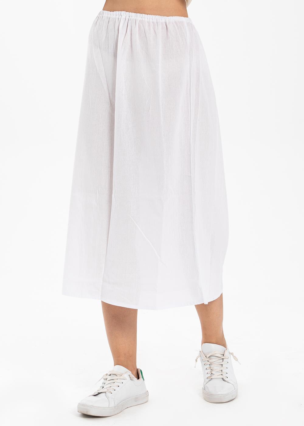 Long Sile Fabric Skirt Lining White