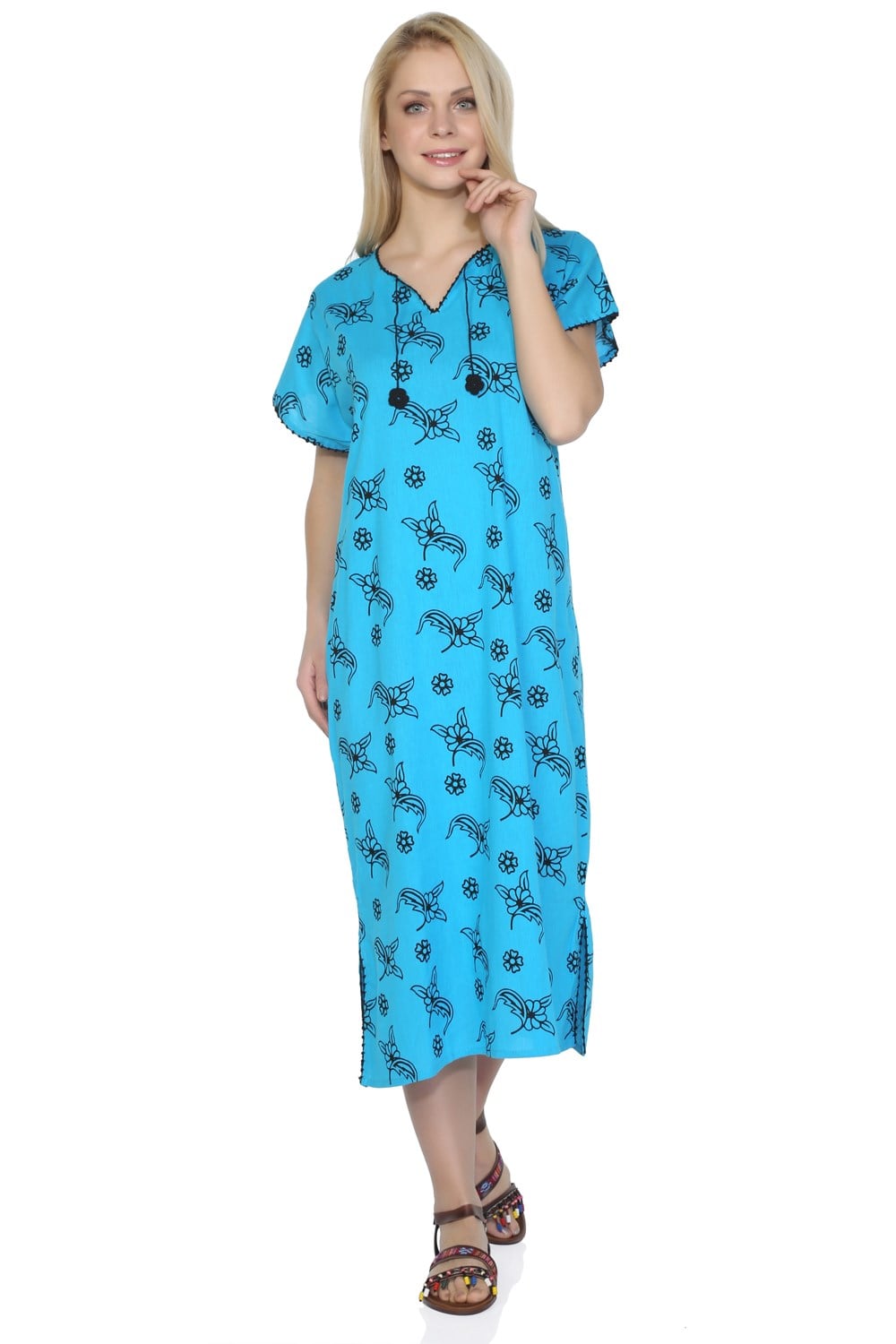 Short Sleeve Sile Fabric Baskılı Midi Dress Splash Pattern Stone Turquoise