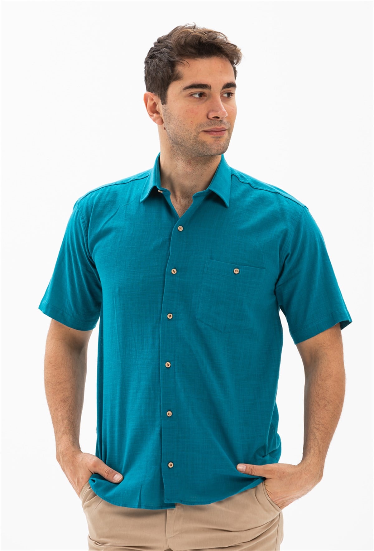Short Sleeve Shirt Petrol Colour