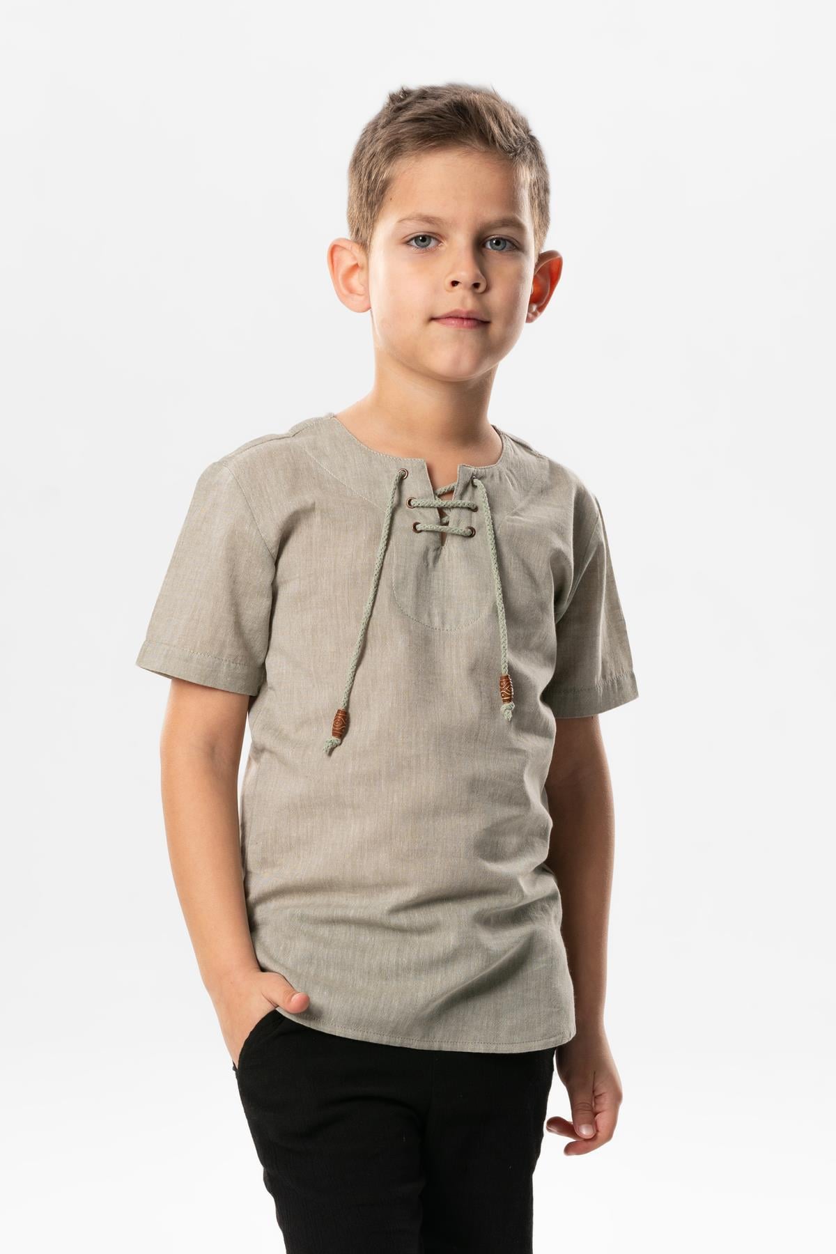 Short Sleeve Şile Cloth Staple Boy Tshirt Stone Rock Colour