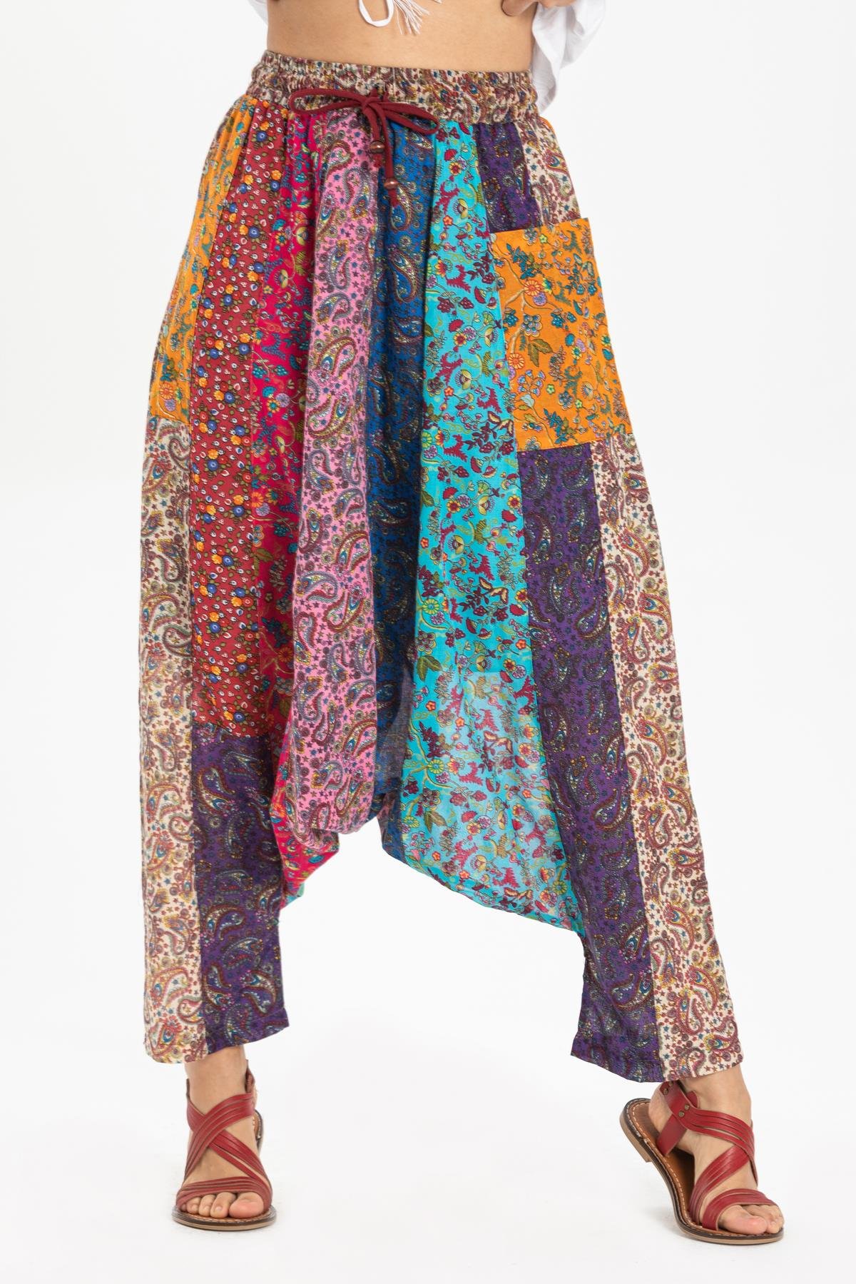 Peçvörk Vual Şalvar / Patchwork Shalwar Tek renk Tkrn