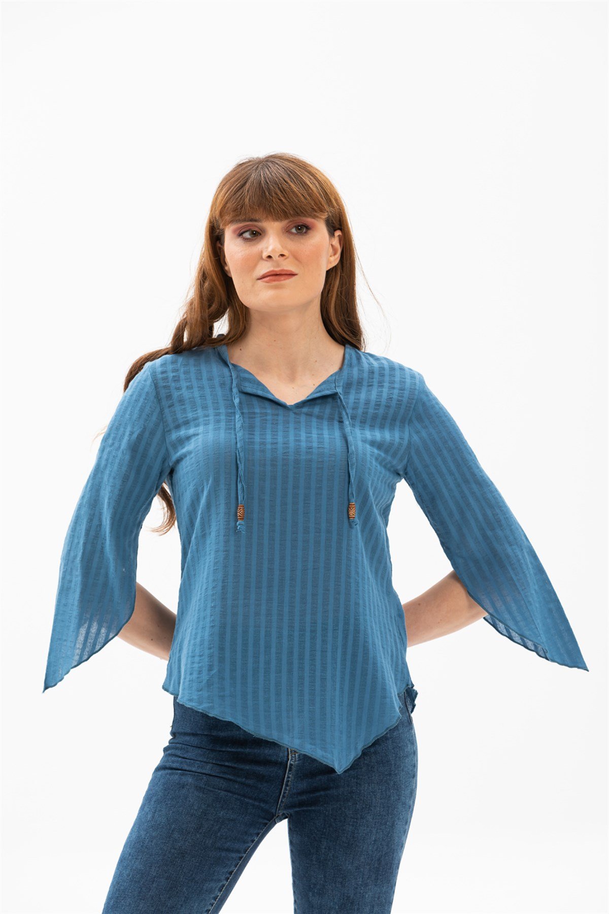 Rodos Gofre Bluz İndigo