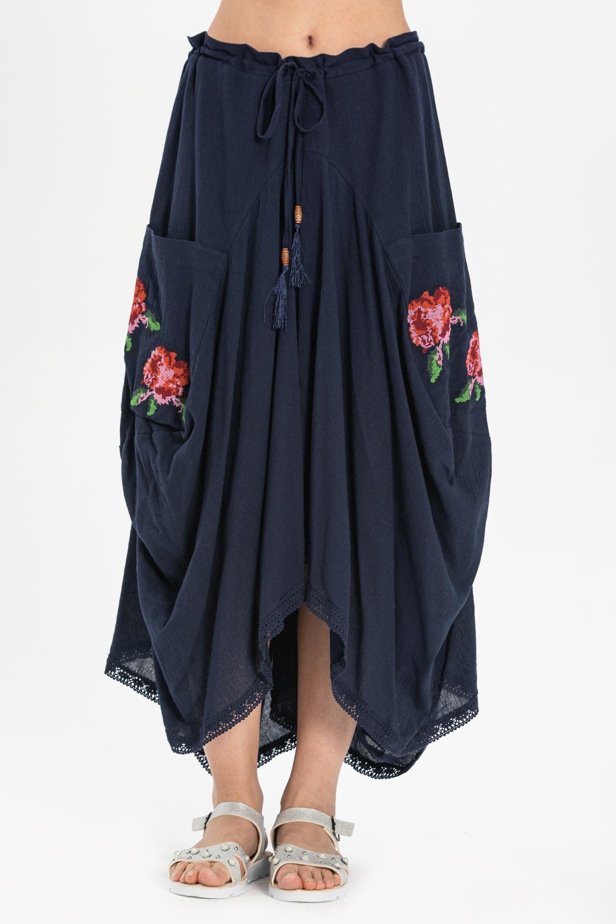 Rumeli Şile Bezi Etek Lacivert Lcvt