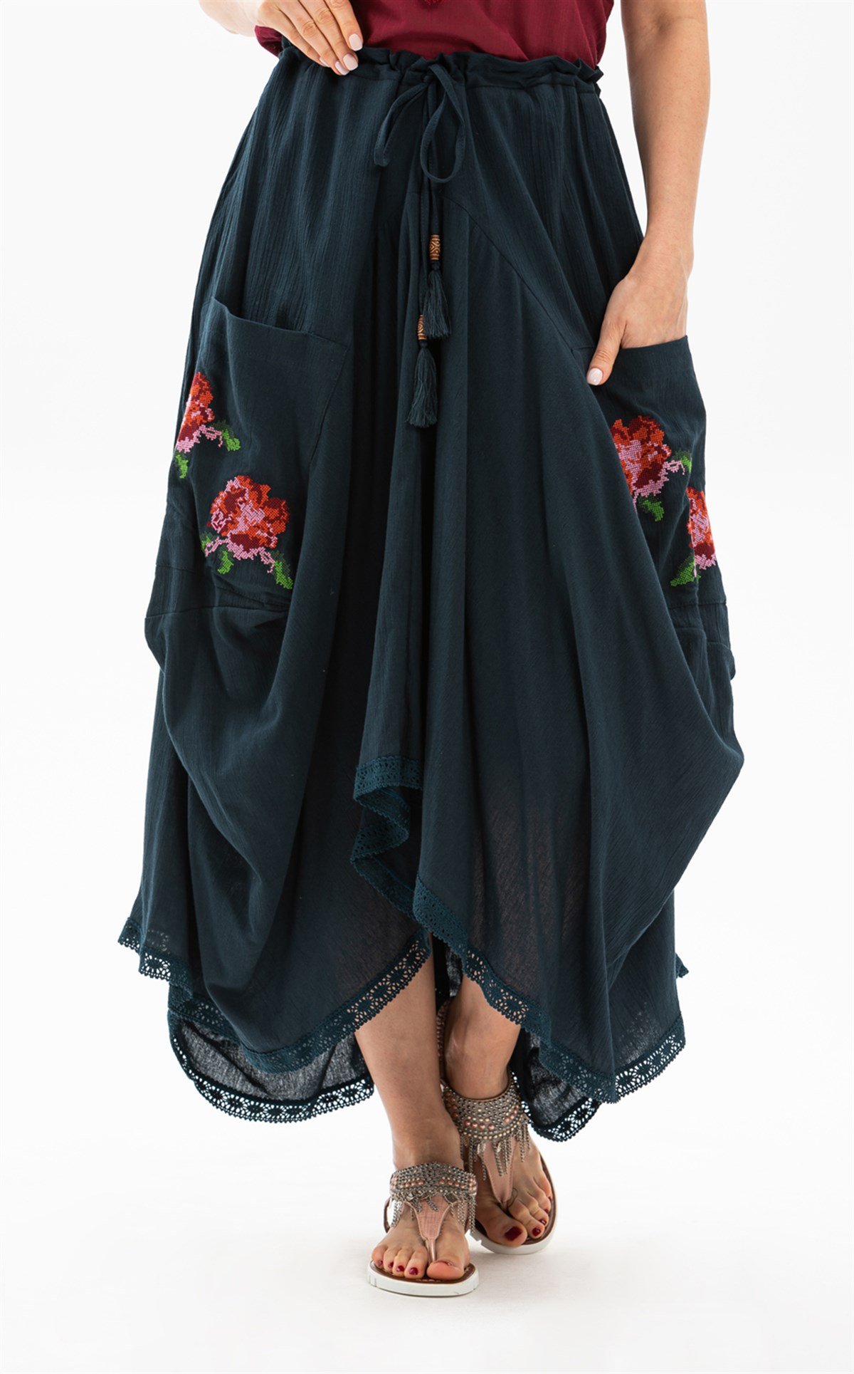 Rumeli Şile Bezi Etek Petrol