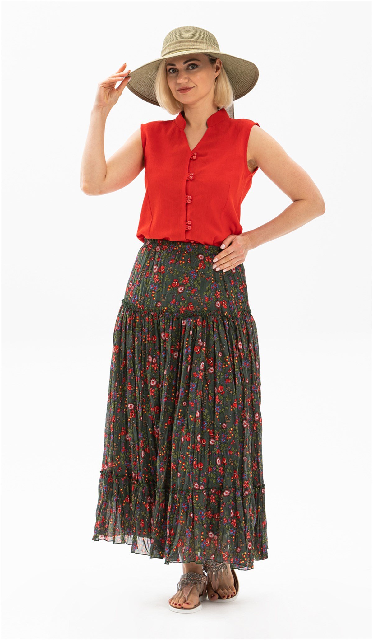 Şile Bezi Arzu Bluz Kırmızı