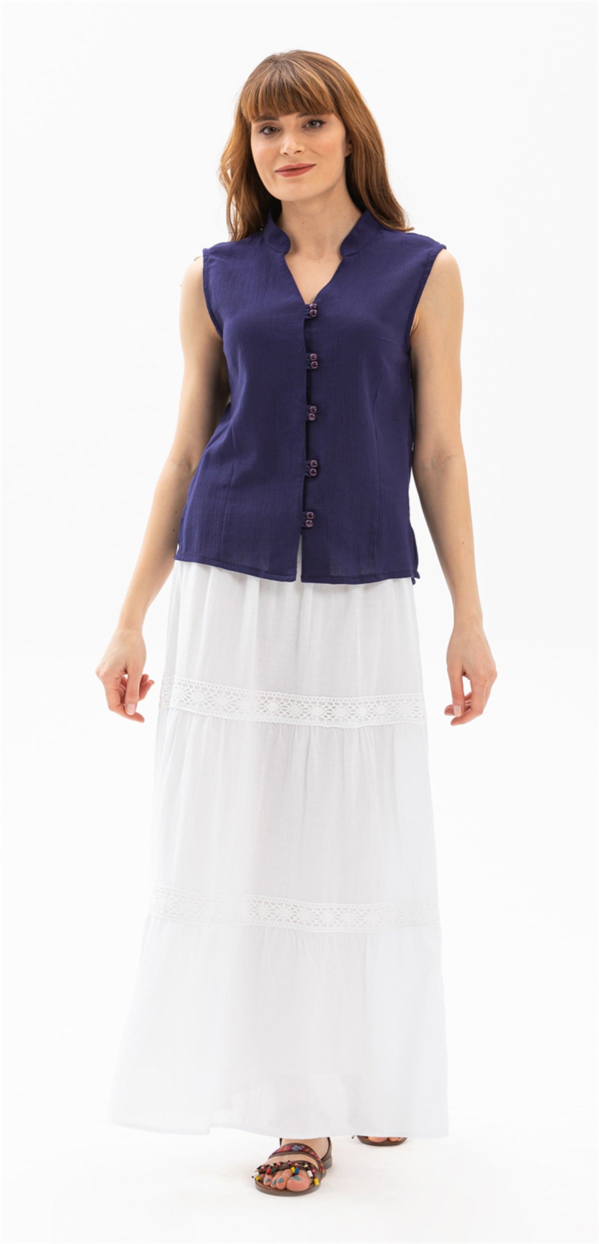 Şile Bezi Arzu Bluz Mor