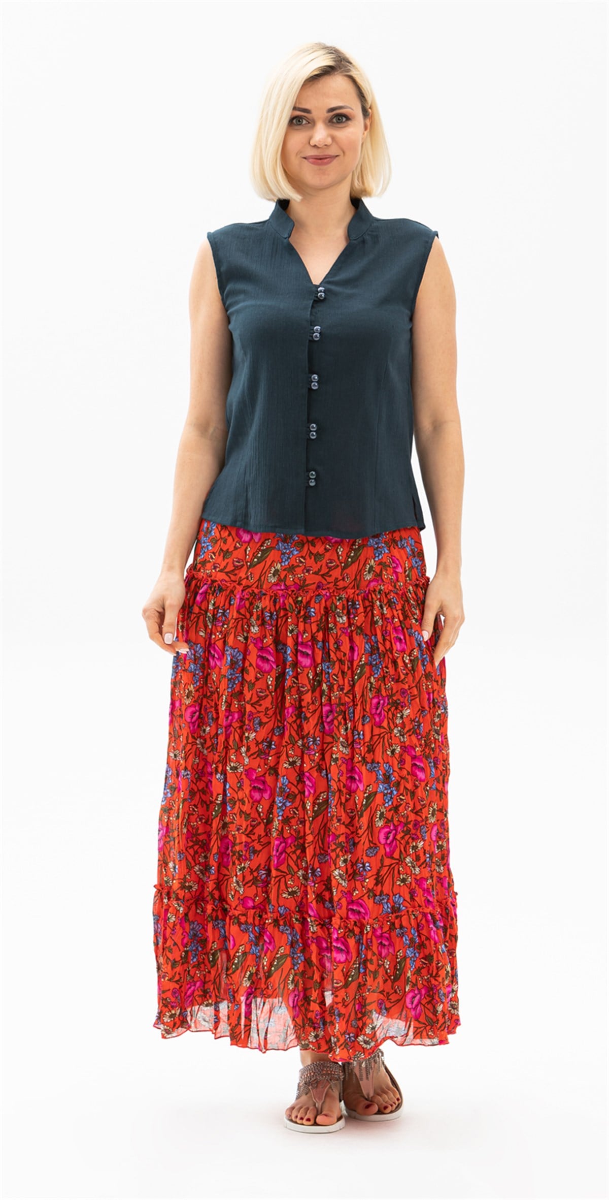 Şile Bezi Arzu Bluz Petrol