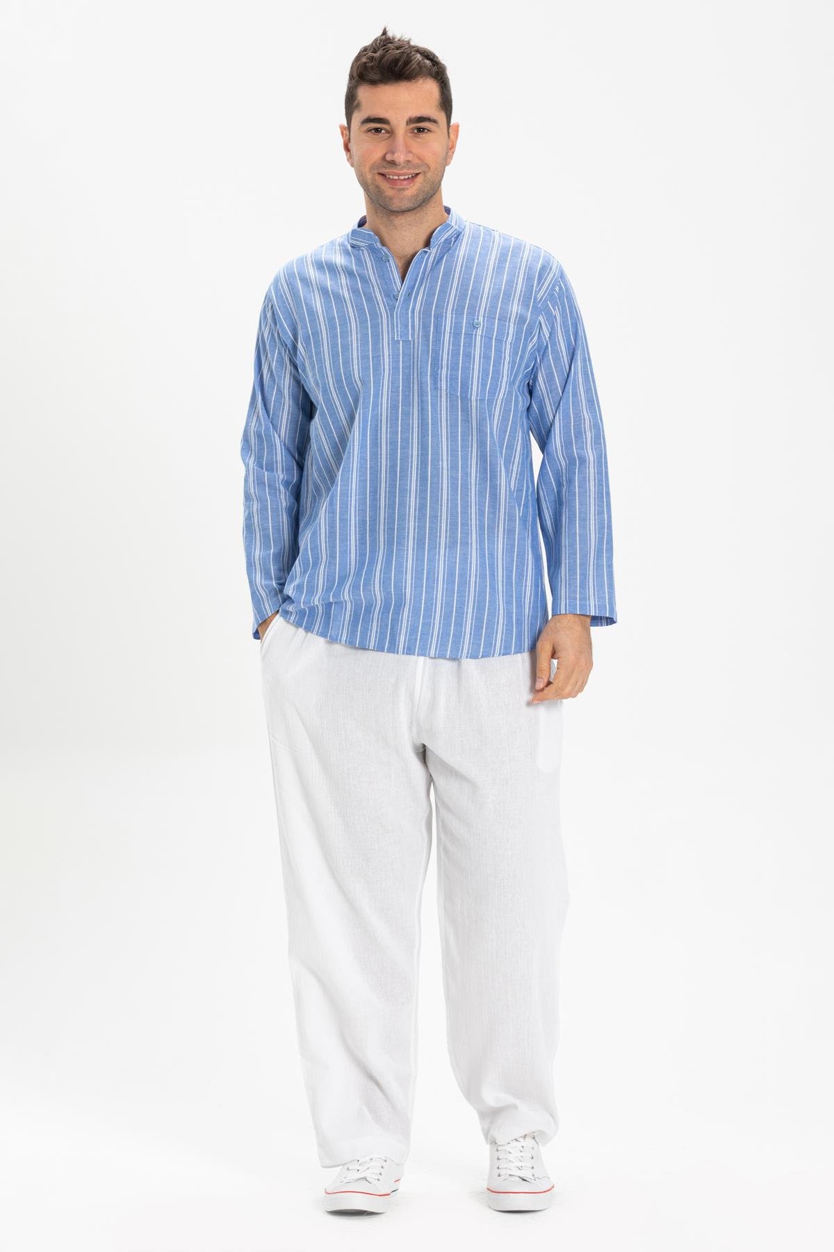 Şile Bezi Erkek Şalvar Pantolon Beyaz Byz