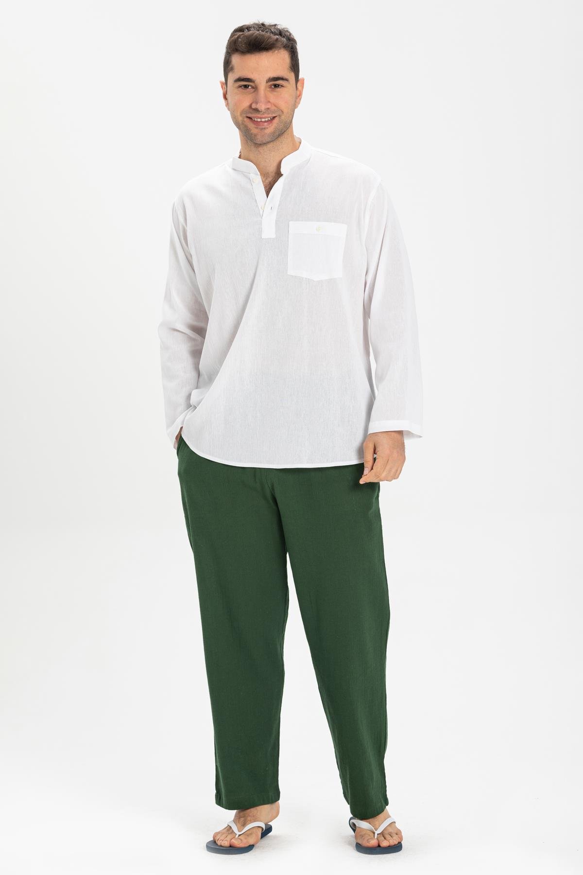 Şile Bezi Erkek Şalvar Pantolon Yeşil Ysl