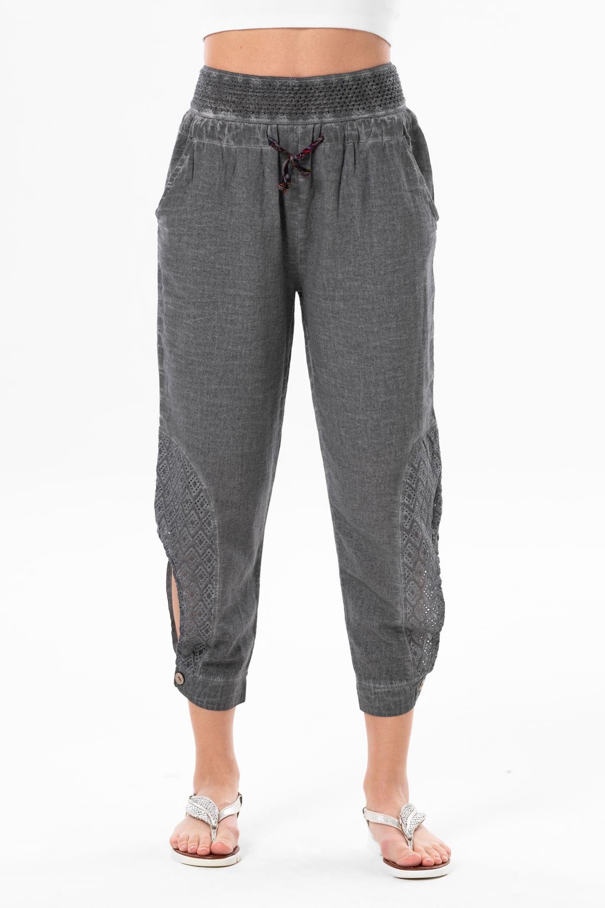 Şile Bezi Esma Bağlamalı Yazlık Şalvar Füme Fm