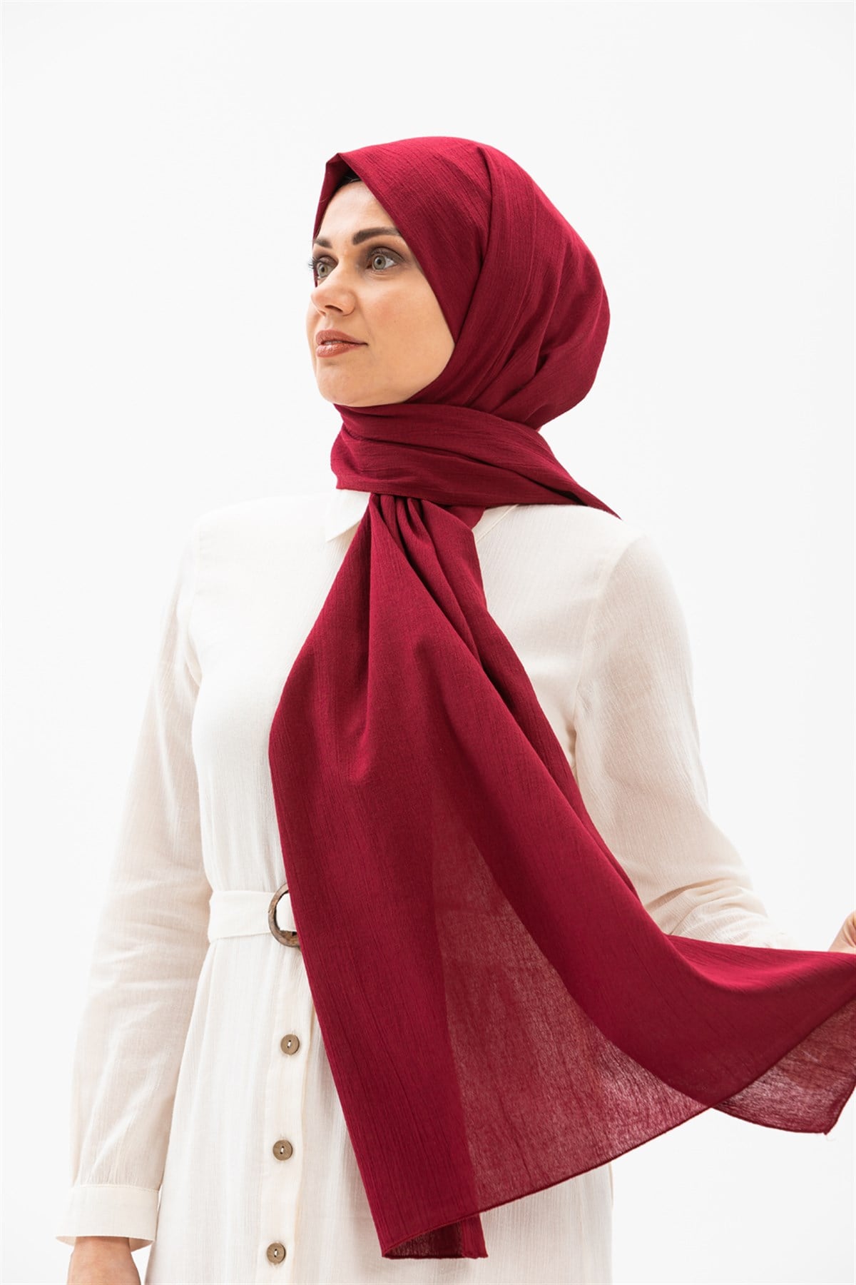 Sile Cloth Shawl Claret Red