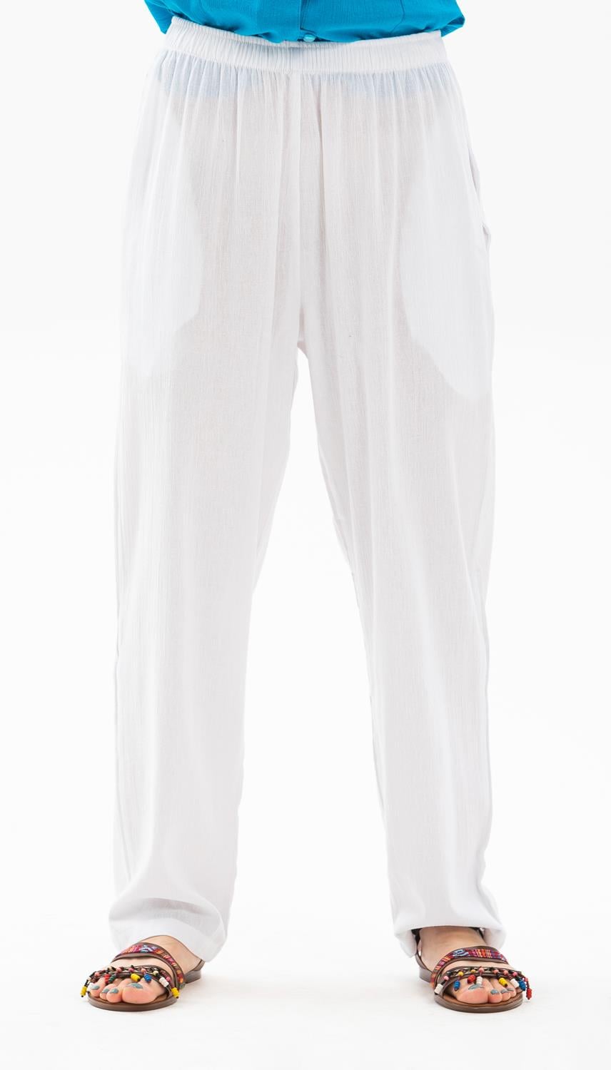 Şile Fabric Unisex Shalwar Trousers White