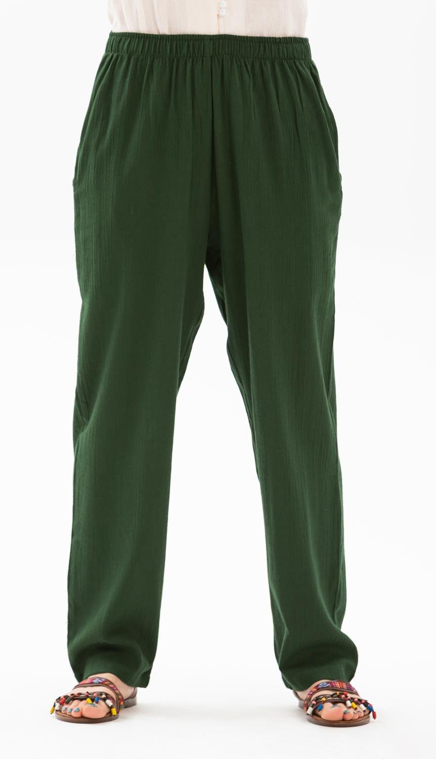 Şile Bezi Unisex Yazlık Şalvar Pantolon Yeşil Ysl