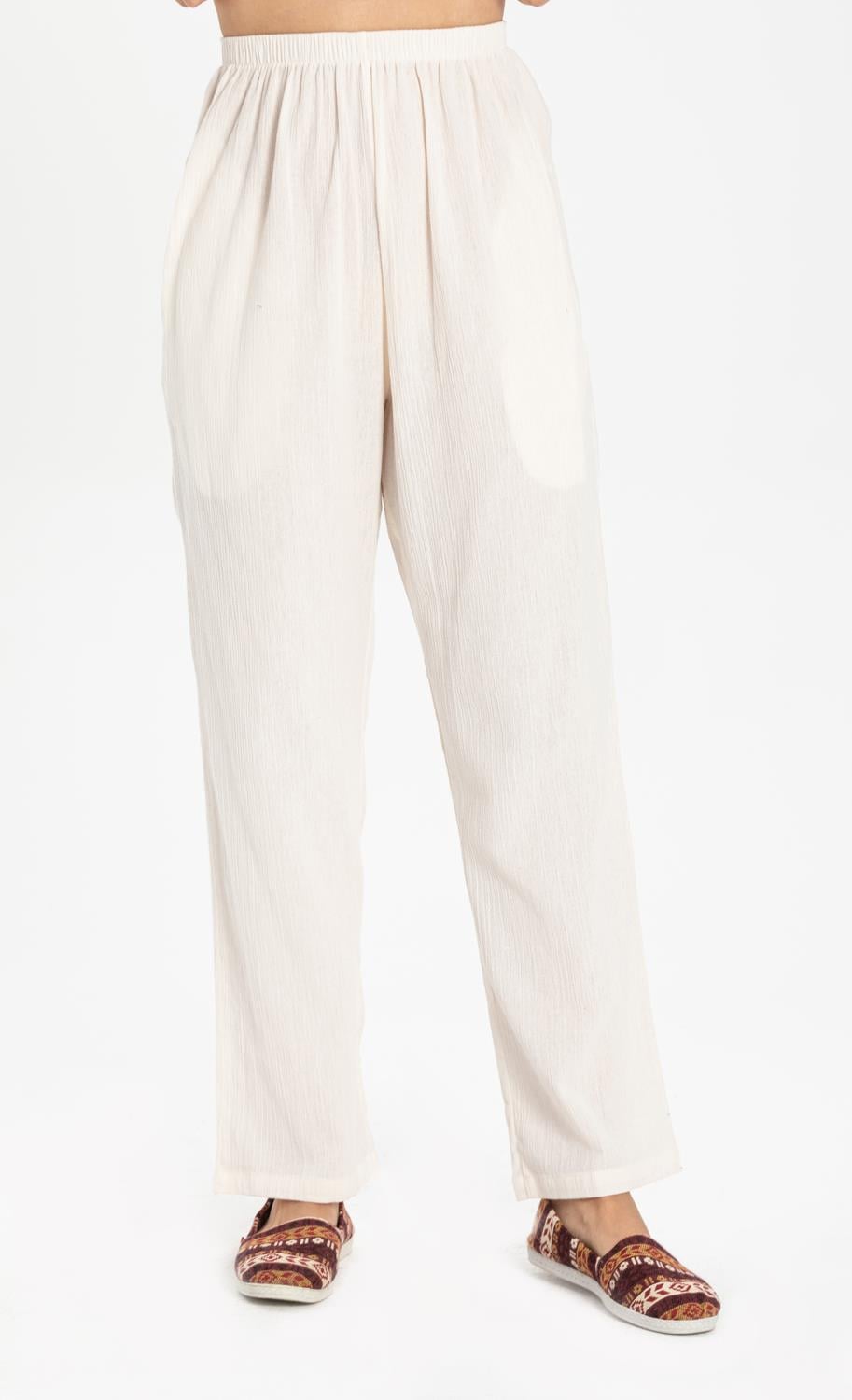 Şile Bezi Unisex Yazlık Şalvar Pantolon Krem Krm