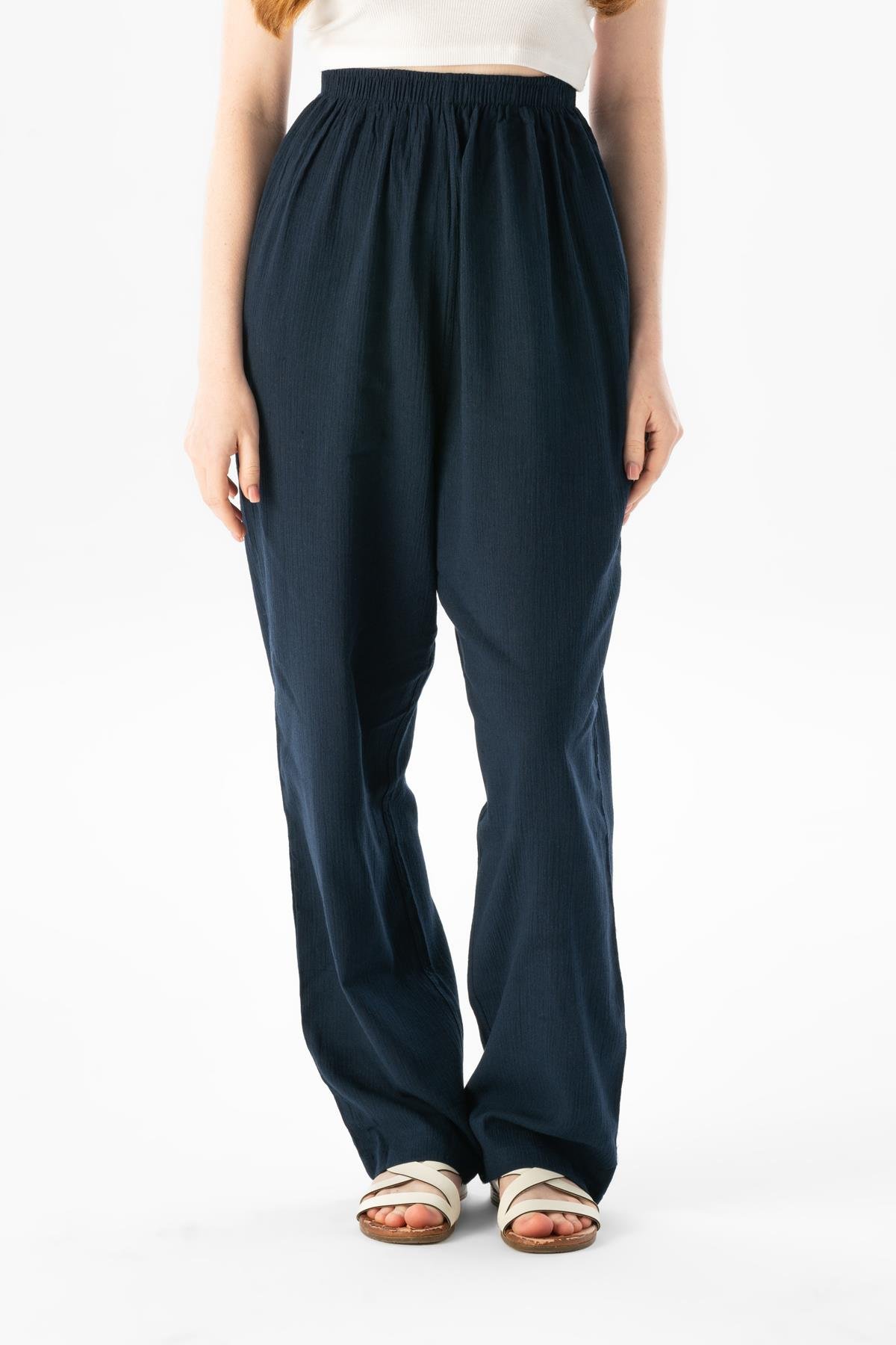 Şile Bezi Unisex Yazlık Şalvar Pantolon Lacivert Lcvt