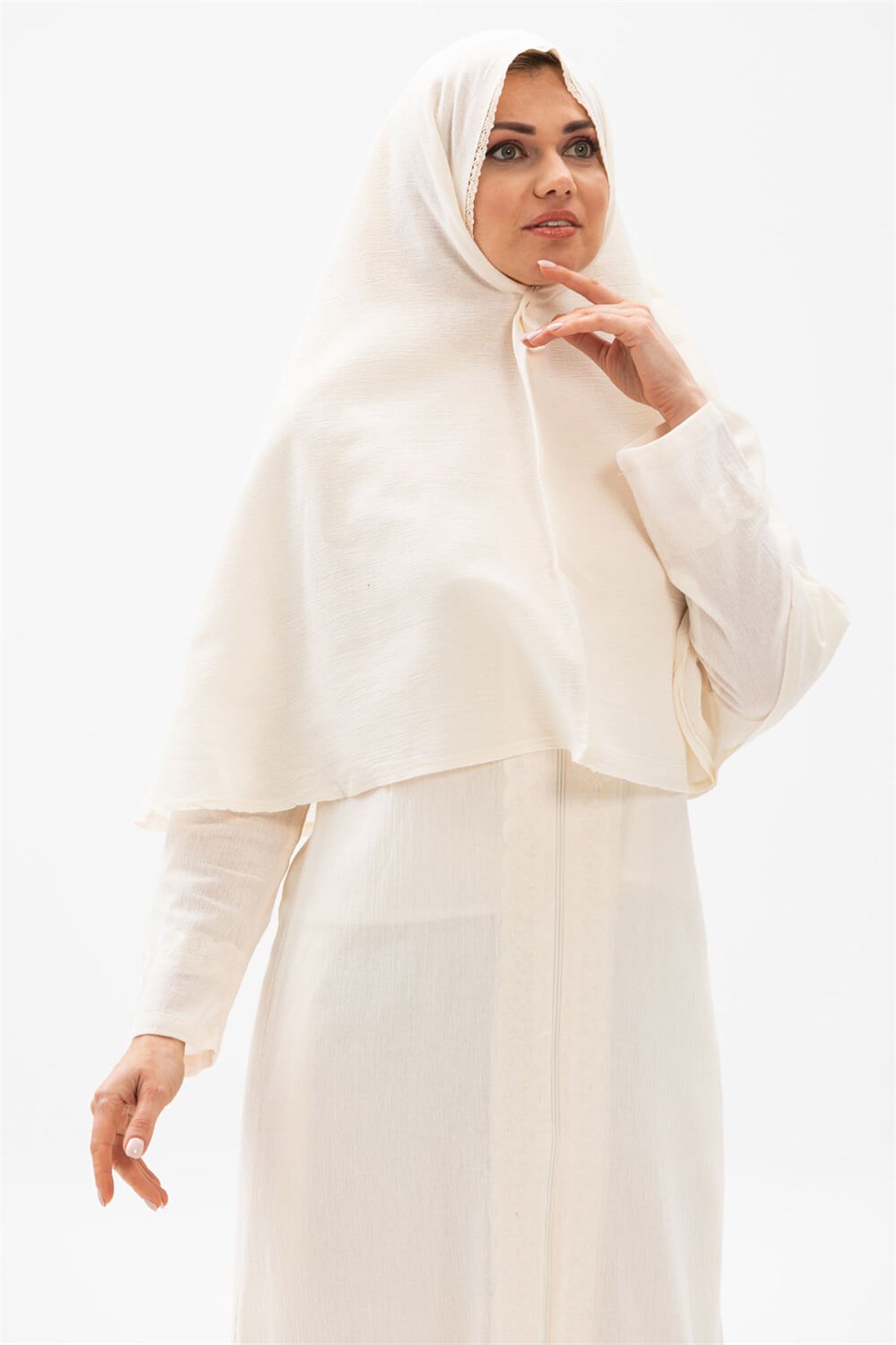 Umre Şile Bezi Başörtüsü Krem