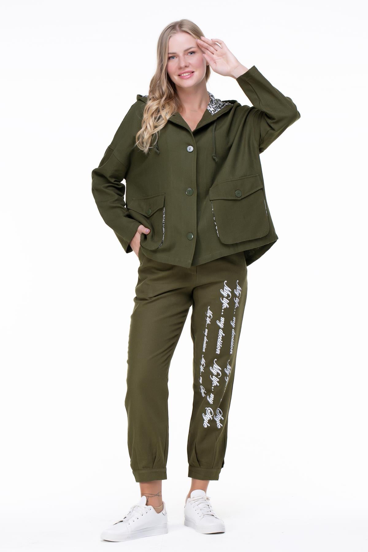 Gamze Flannel Jacket Khaki