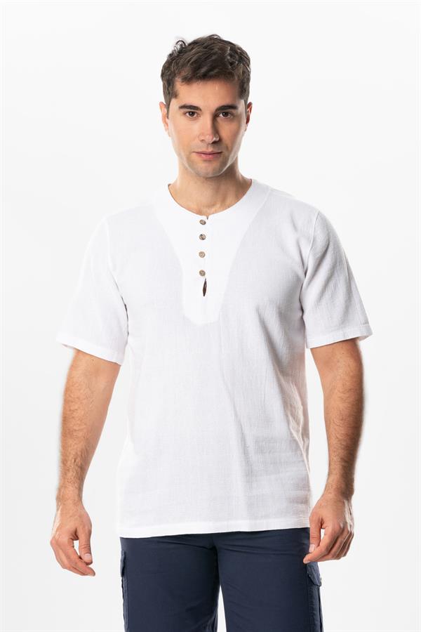 Short Sleeve Violet Halikarnas Men's Summer Tshirt White