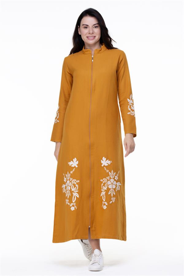 Nisa Flannel Abaya Mustard