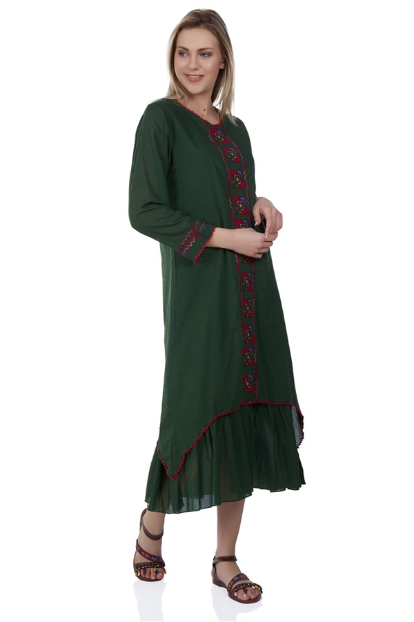 Long Sleeve Petunia Dress Green