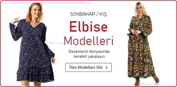 Pamuk Kadın Sonbahar / Kış Elbise Modelleri