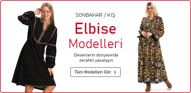 Pamuk Kadın Sonbahar / Kış Elbise Modelleri