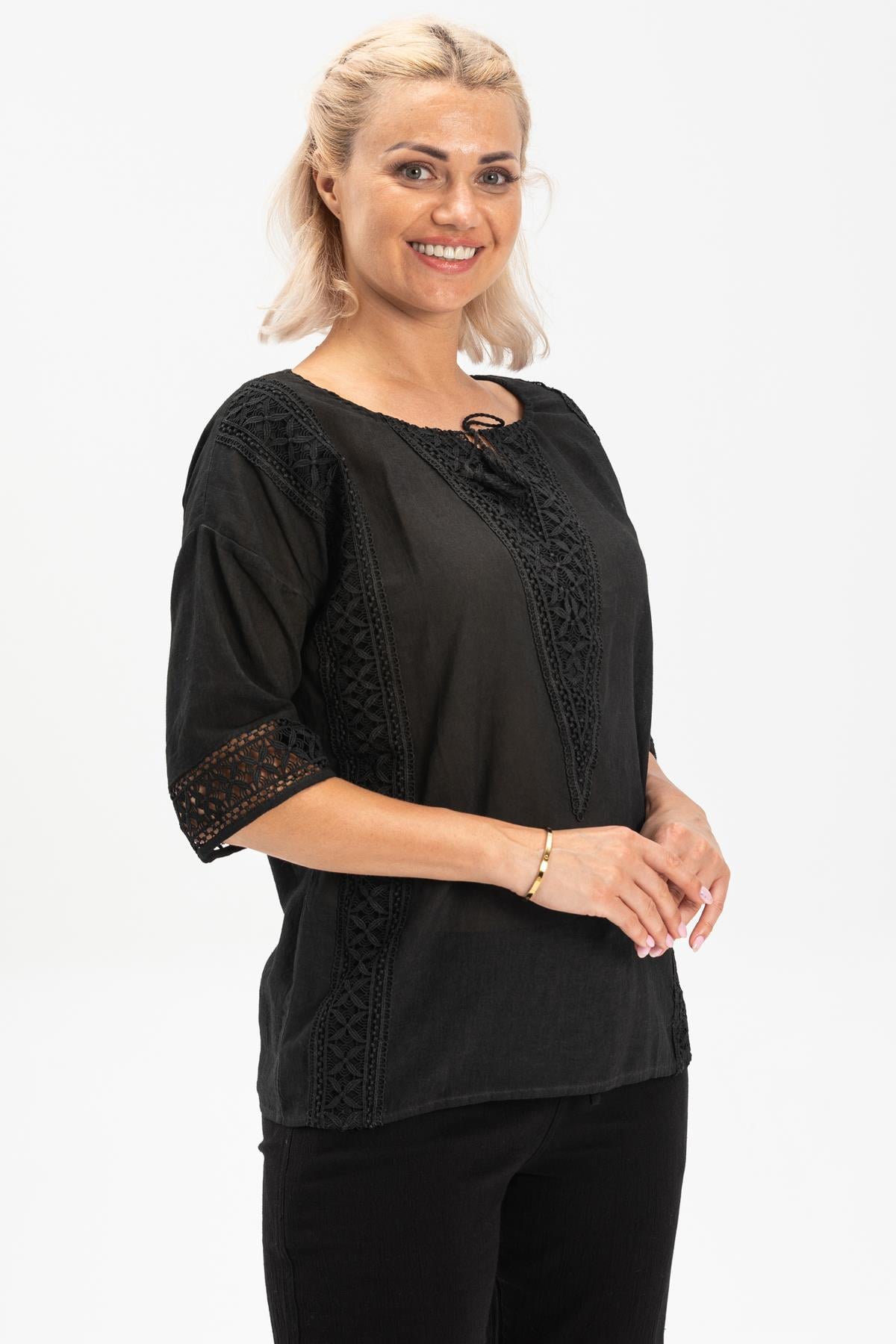 Canan Şile Bezi Bluz Füme Fm
