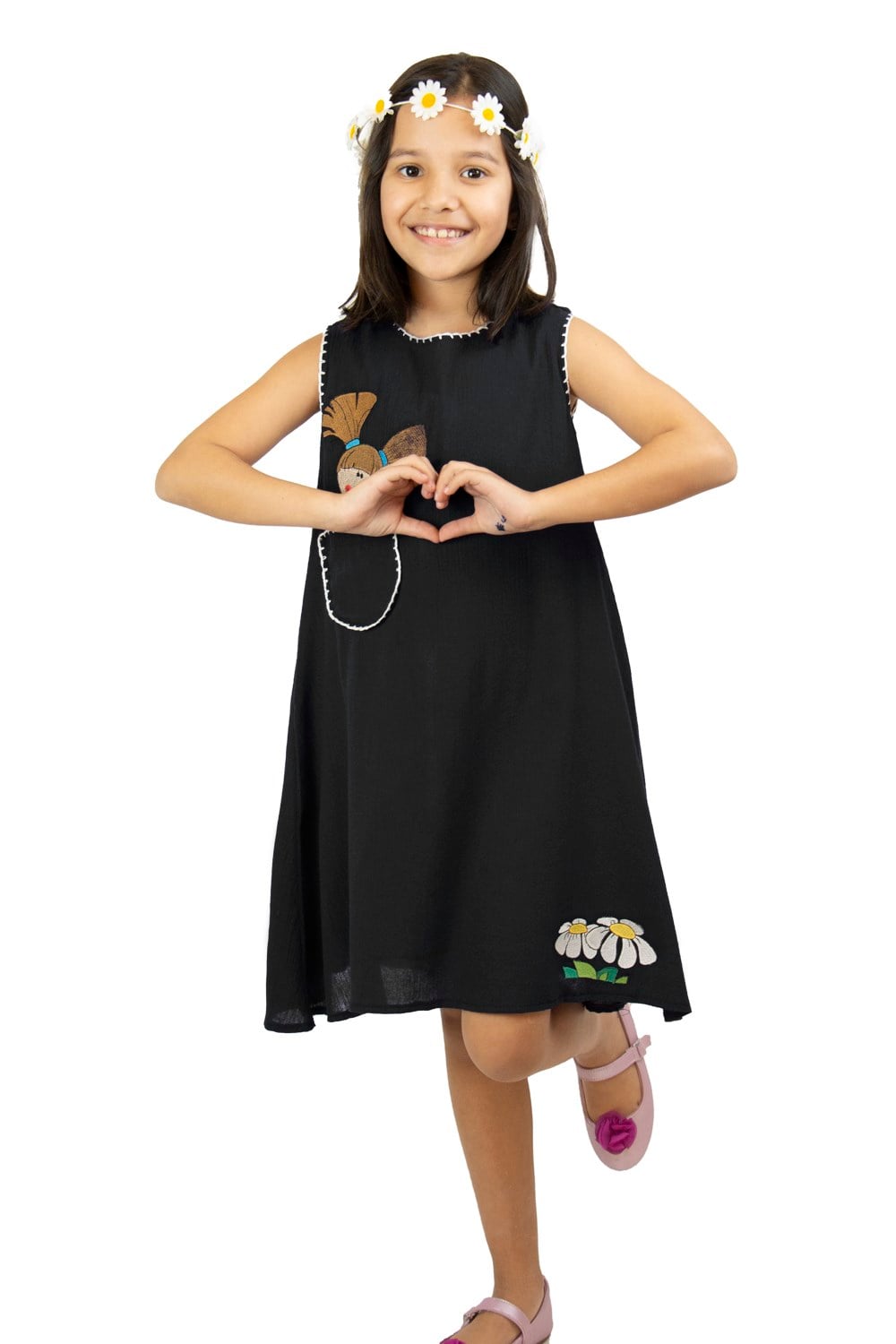 Ece Sile Fabric Girls Dress Black