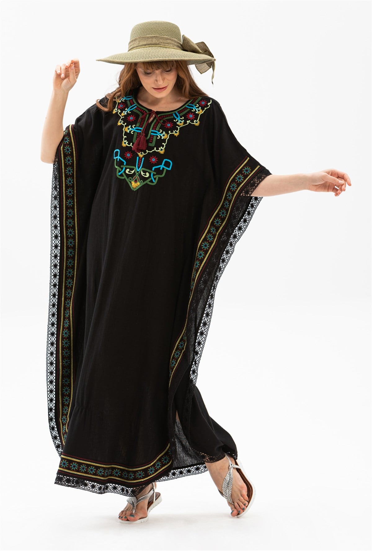 Gülseren Şile Bezi Elbise Siyah