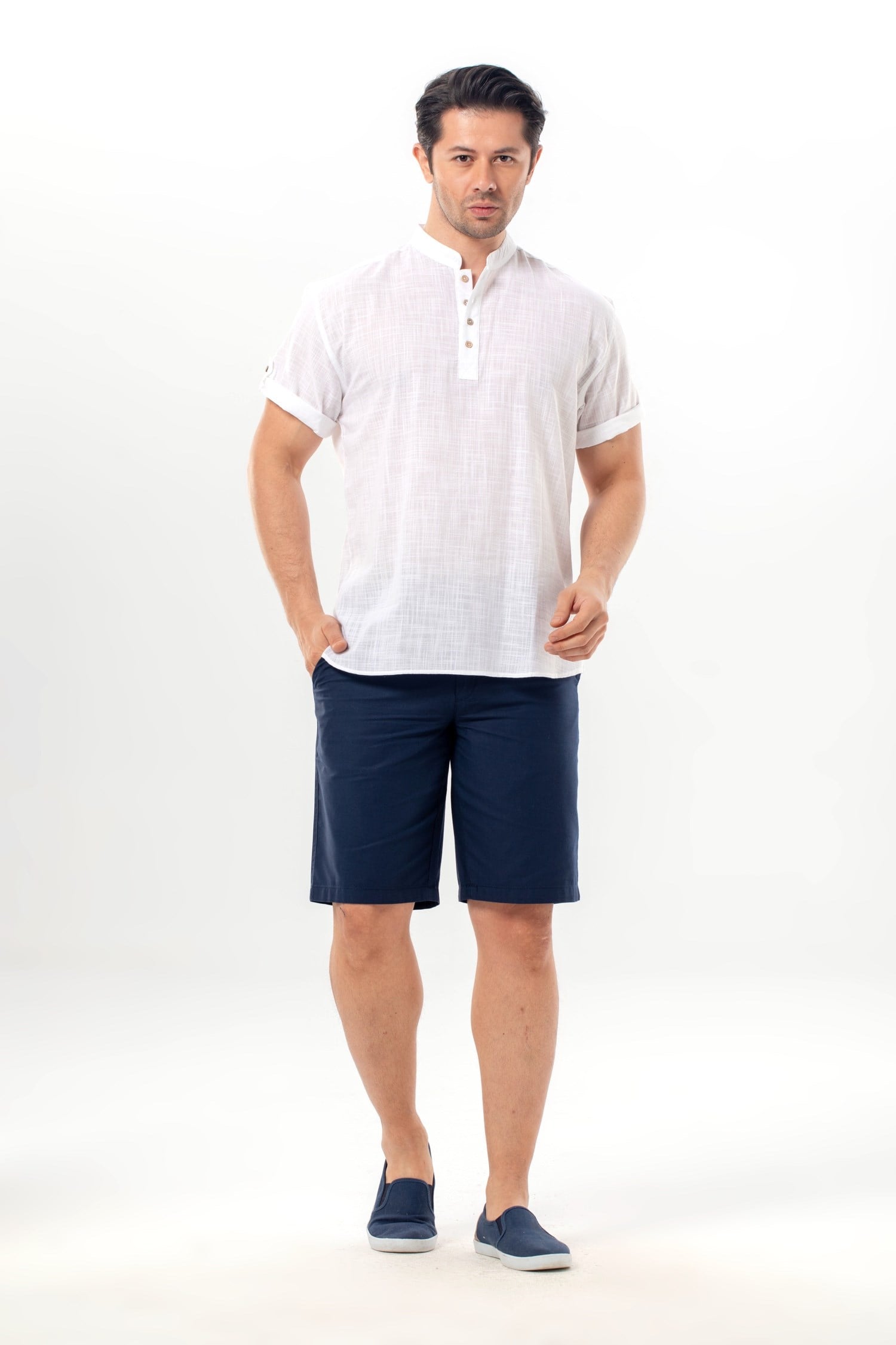 Short Sleeve Sile Fabric Bodrum Men T-Shirt White