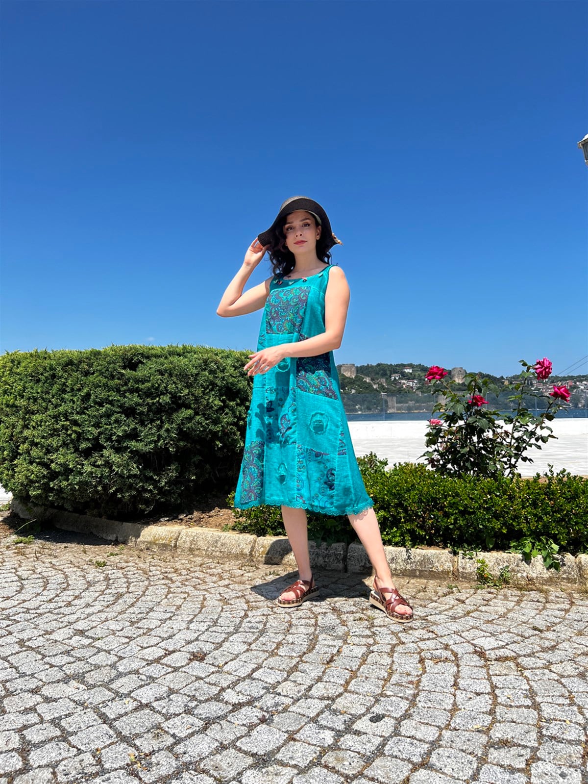 green emerald velvet dress Tarik Ediz 98074 Dress main image 0
