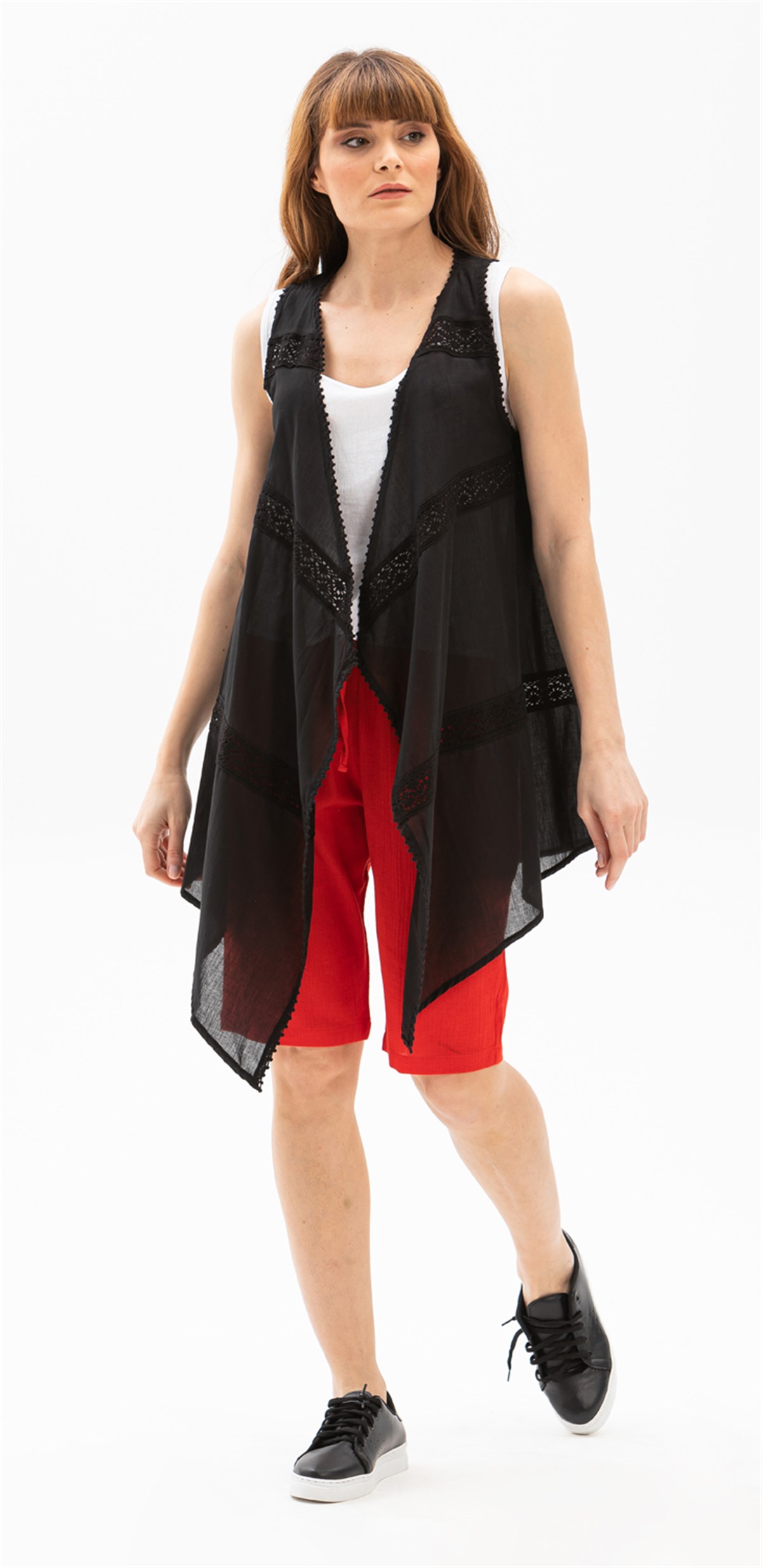 Sile Cloth Beach Vest Claret Red