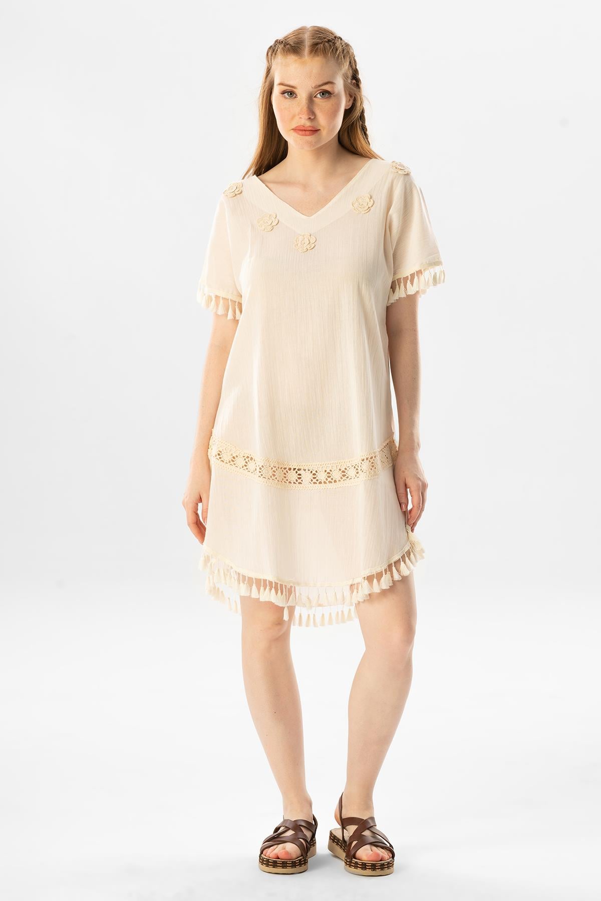 Meltem Sile Fabric Tunic Cream