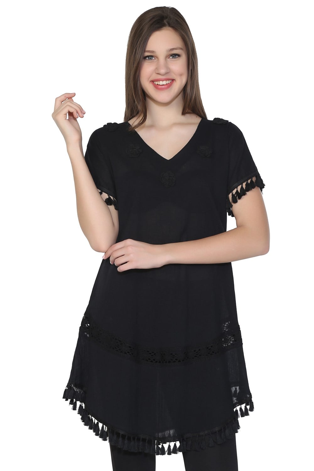 Meltem Sile Fabric Tunic Black