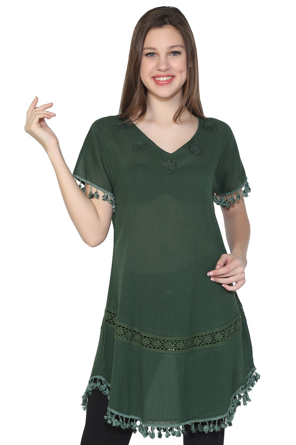 Meltem Sile Fabric Tunic Green