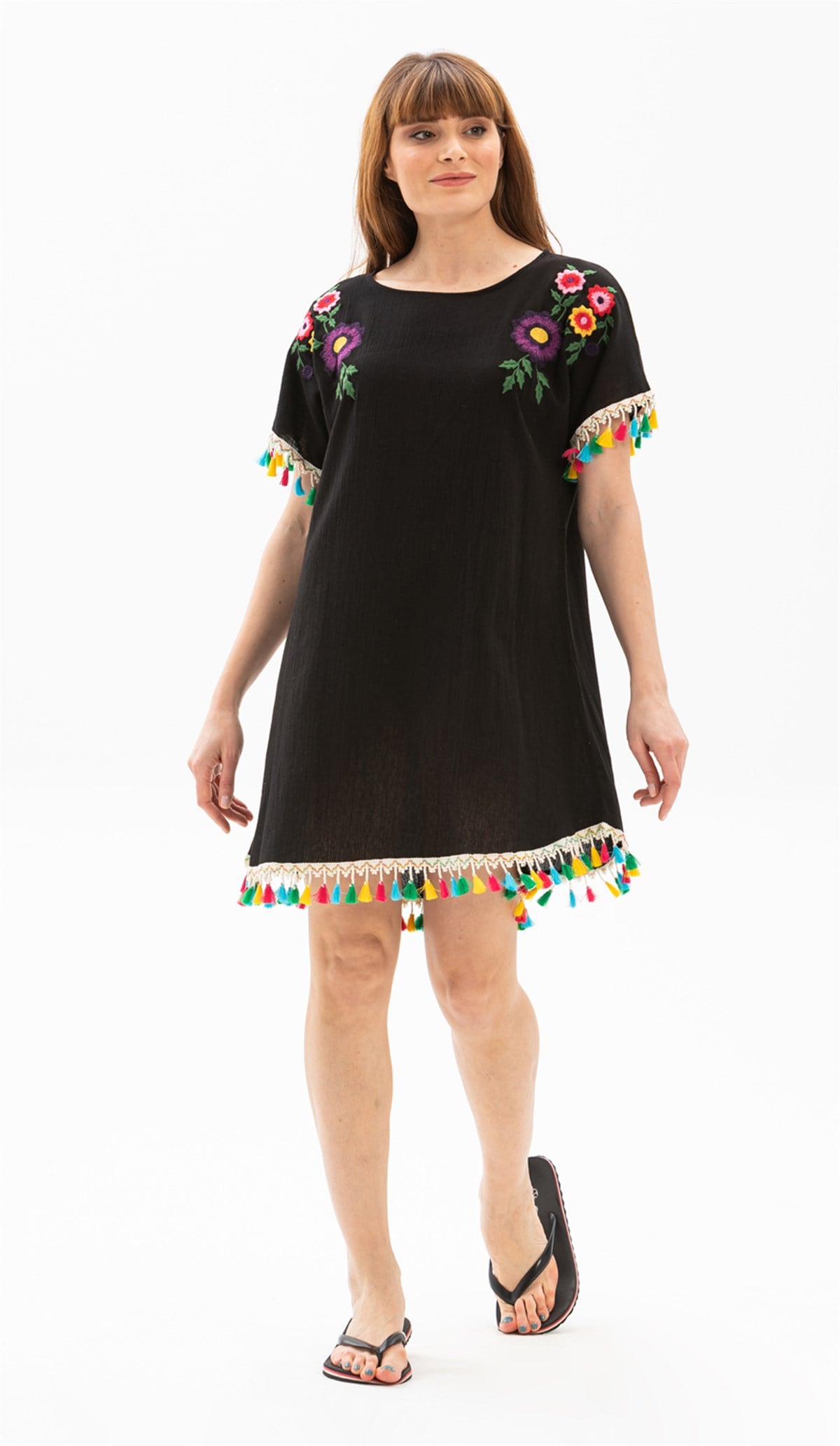 Menekşe Şile Bezi Tunik Siyah