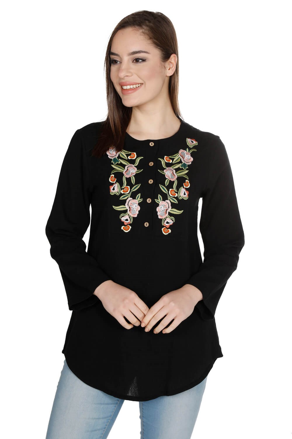 Merve Sile Fabric Blouse Black