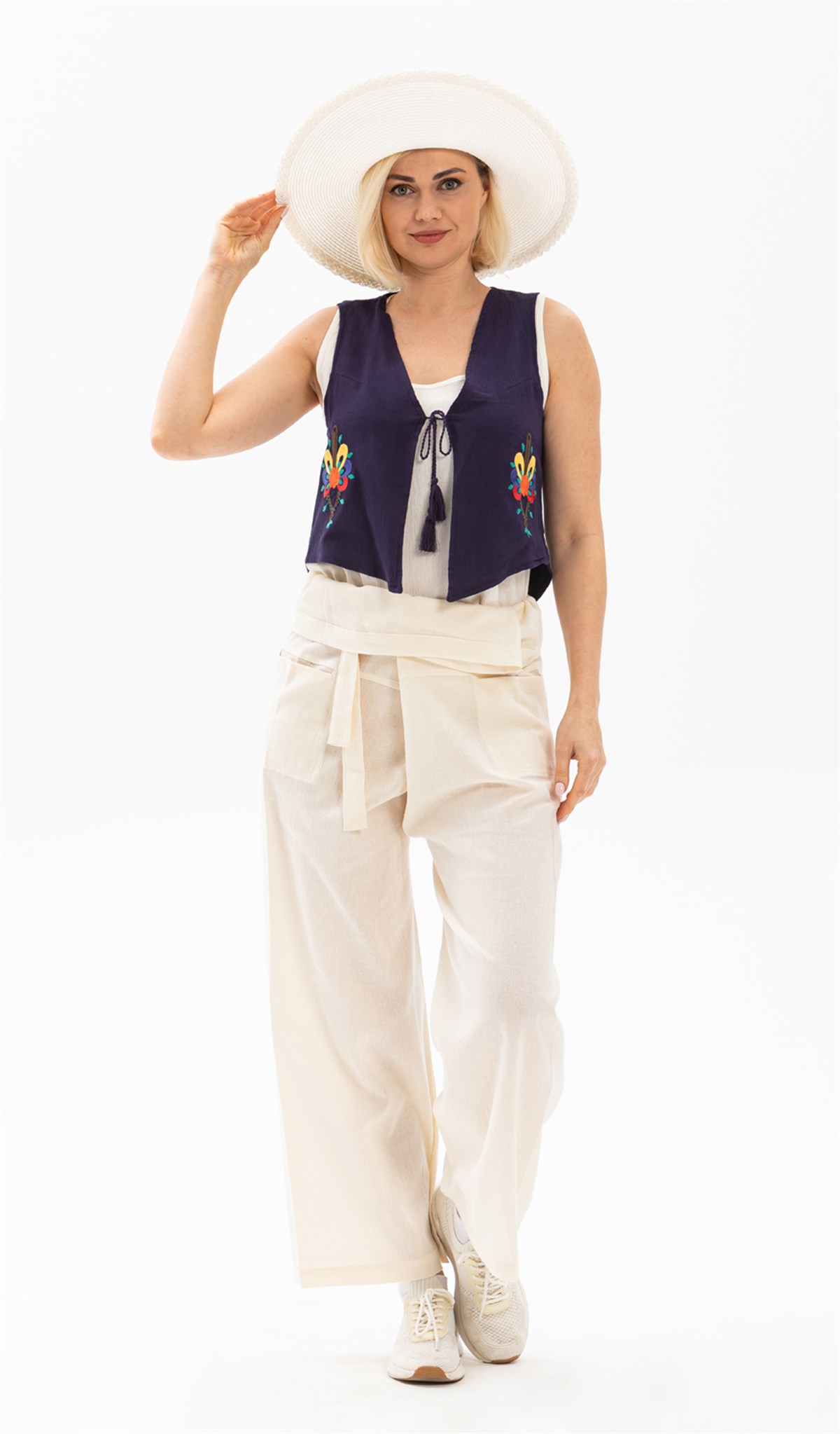 Embroidered Vest Purple